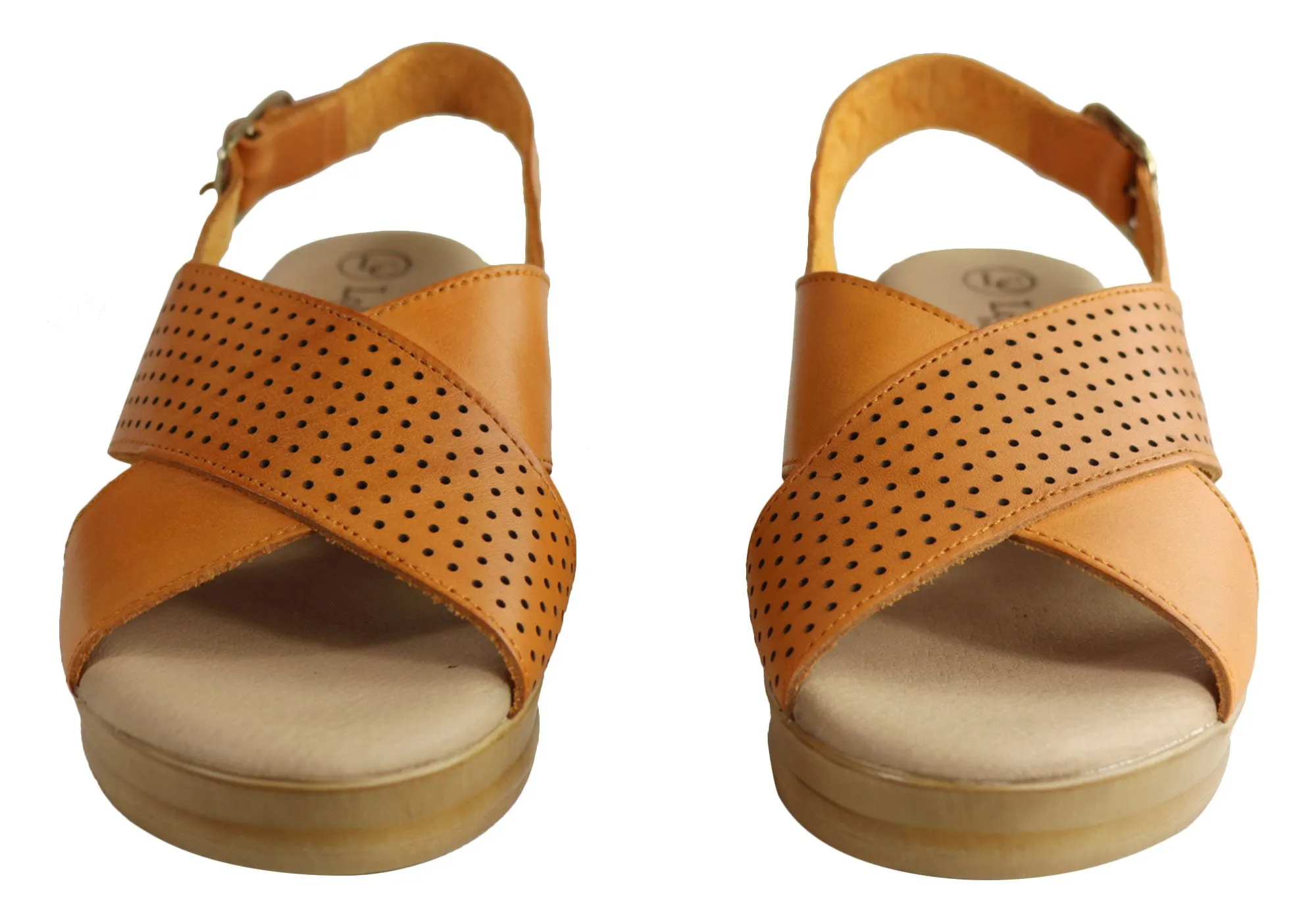 Lola Canales Eden Sandales Femme à Talon Compensé en Cuir Confort Fabriquées en Espagne Chaussures Lola Canales