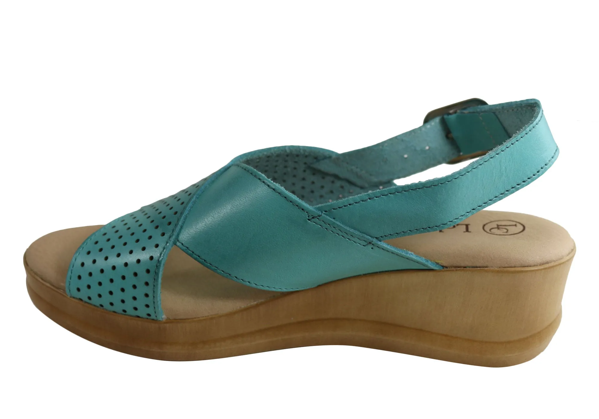 Lola Canales Eden Sandales Femme à Talon Compensé en Cuir Confort Fabriquées en Espagne Chaussures Lola Canales