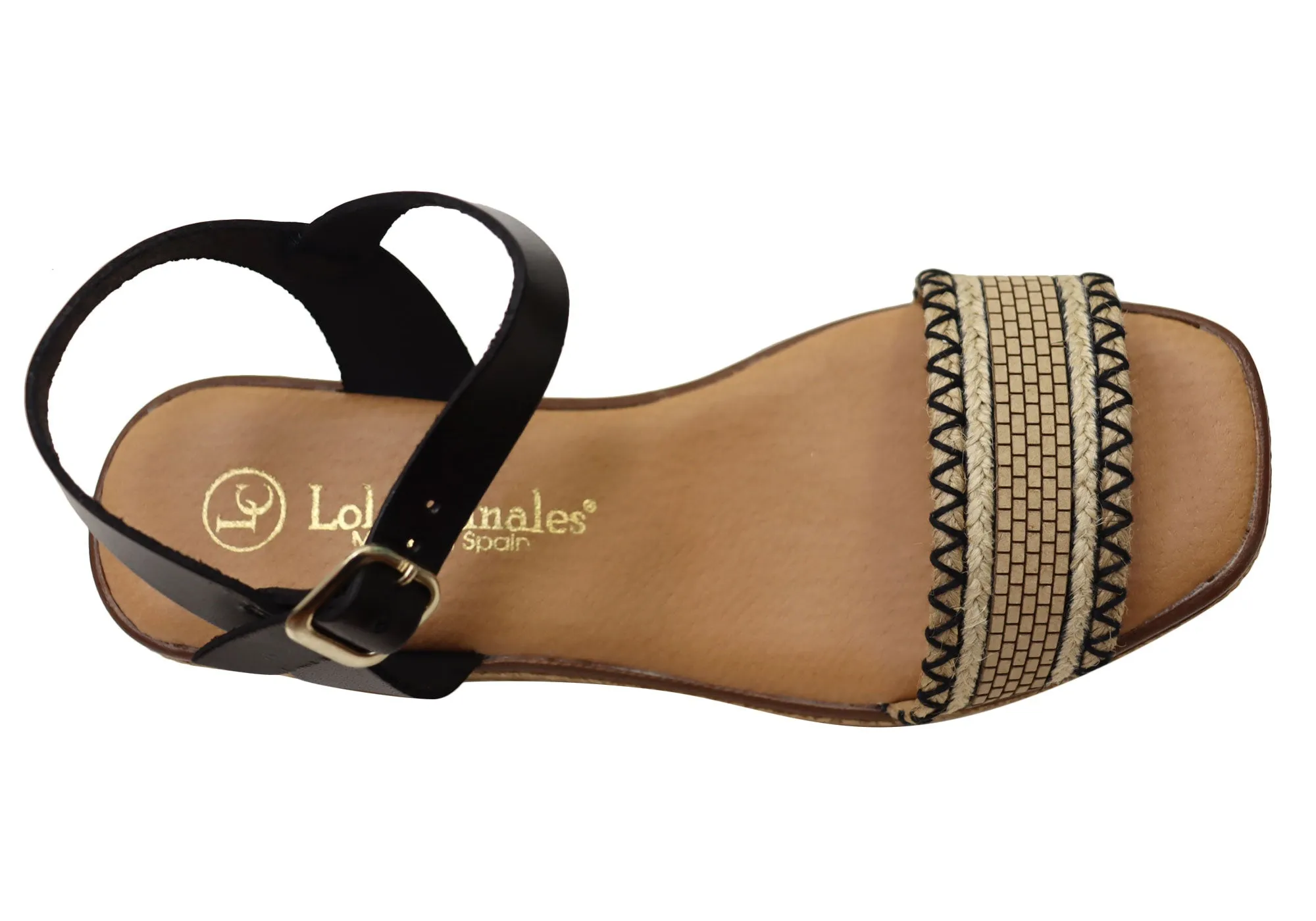 Sandales à plateforme en cuir espagnol pour femmes Lola Canales Pambula - Chaussures Lola Canales