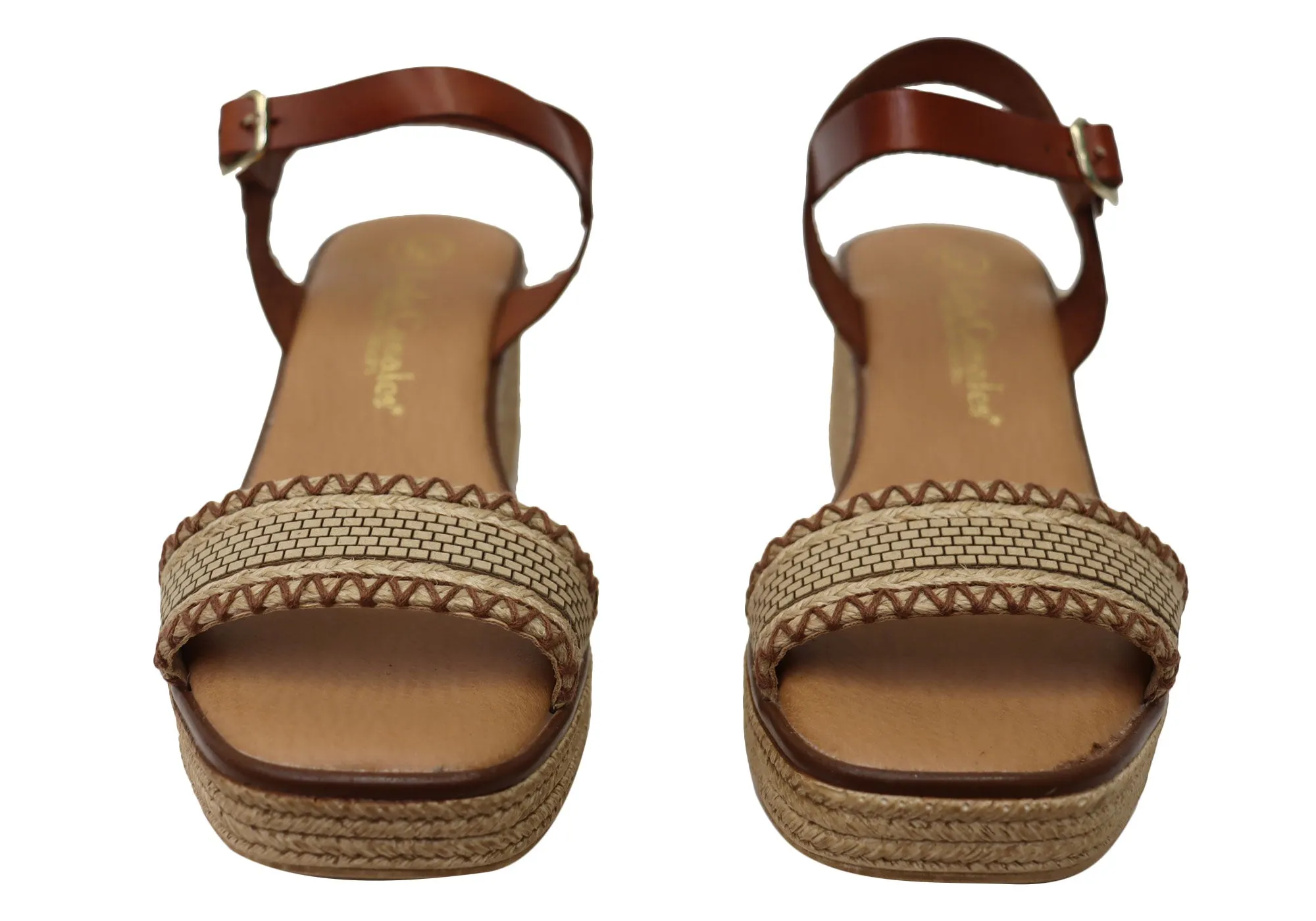 Sandales à plateforme en cuir espagnol pour femmes Lola Canales Pambula - Chaussures Lola Canales