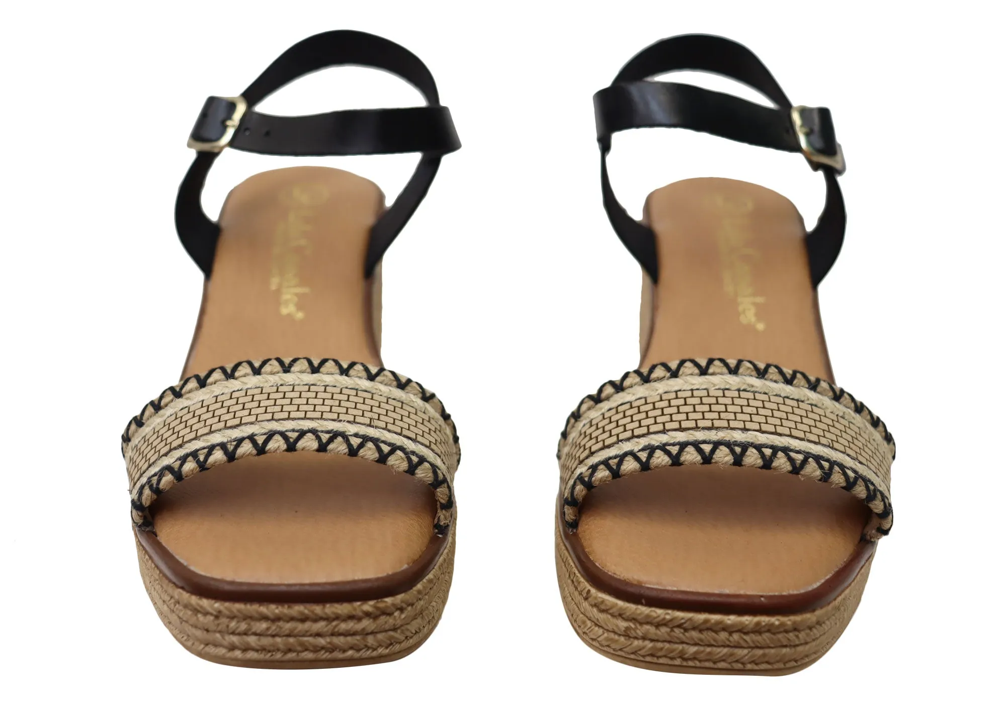 Sandales à plateforme en cuir espagnol pour femmes Lola Canales Pambula - Chaussures Lola Canales