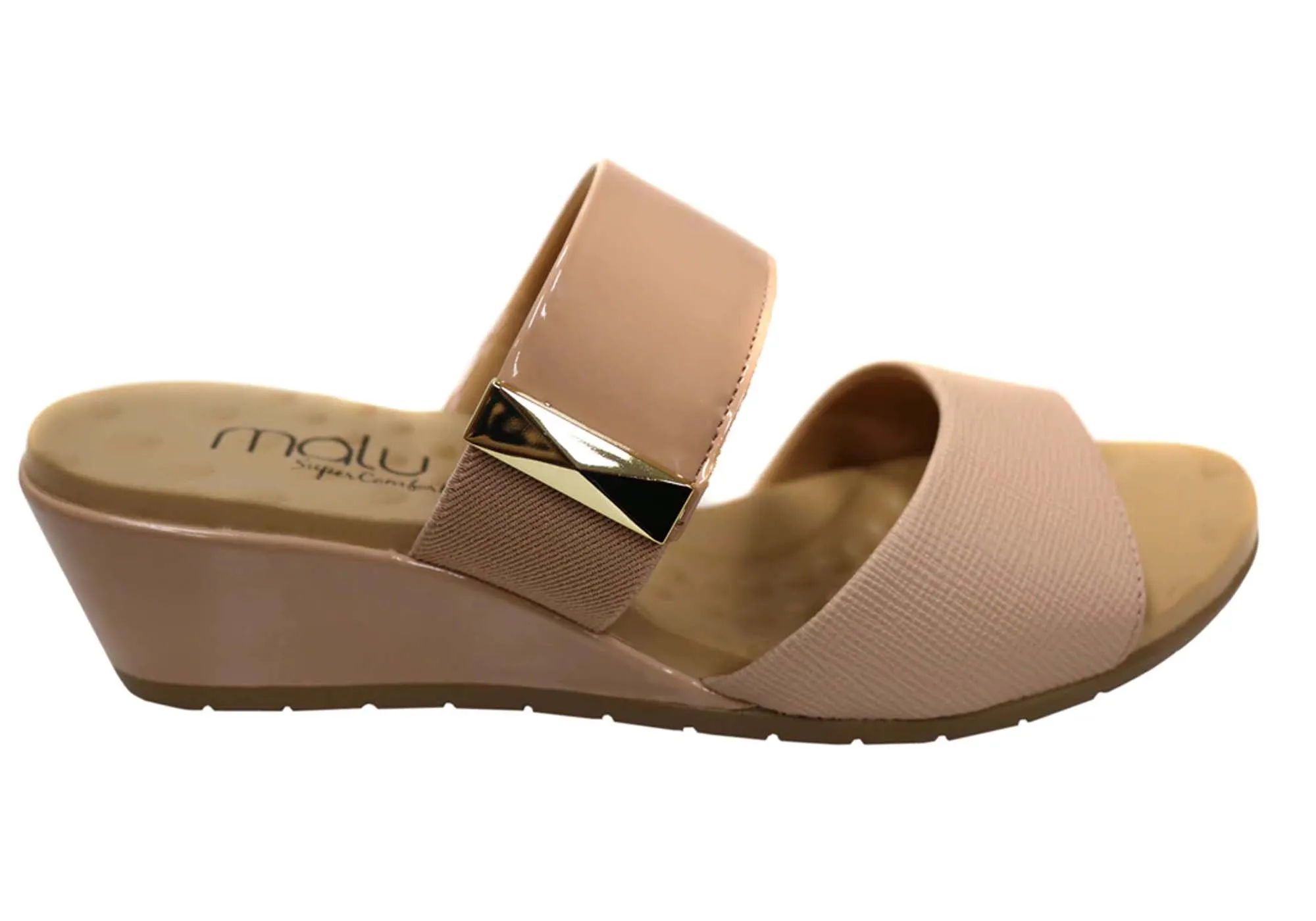 Malu Supercomfort Renay Sandales compensées confort pour femmes Fabriqué au Brésil Chaussures Malu Supercomfort