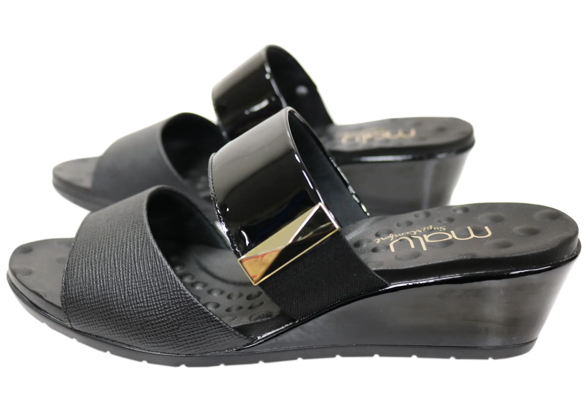 Malu Supercomfort Renay Sandales compensées confort pour femmes Fabriqué au Brésil Chaussures Malu Supercomfort