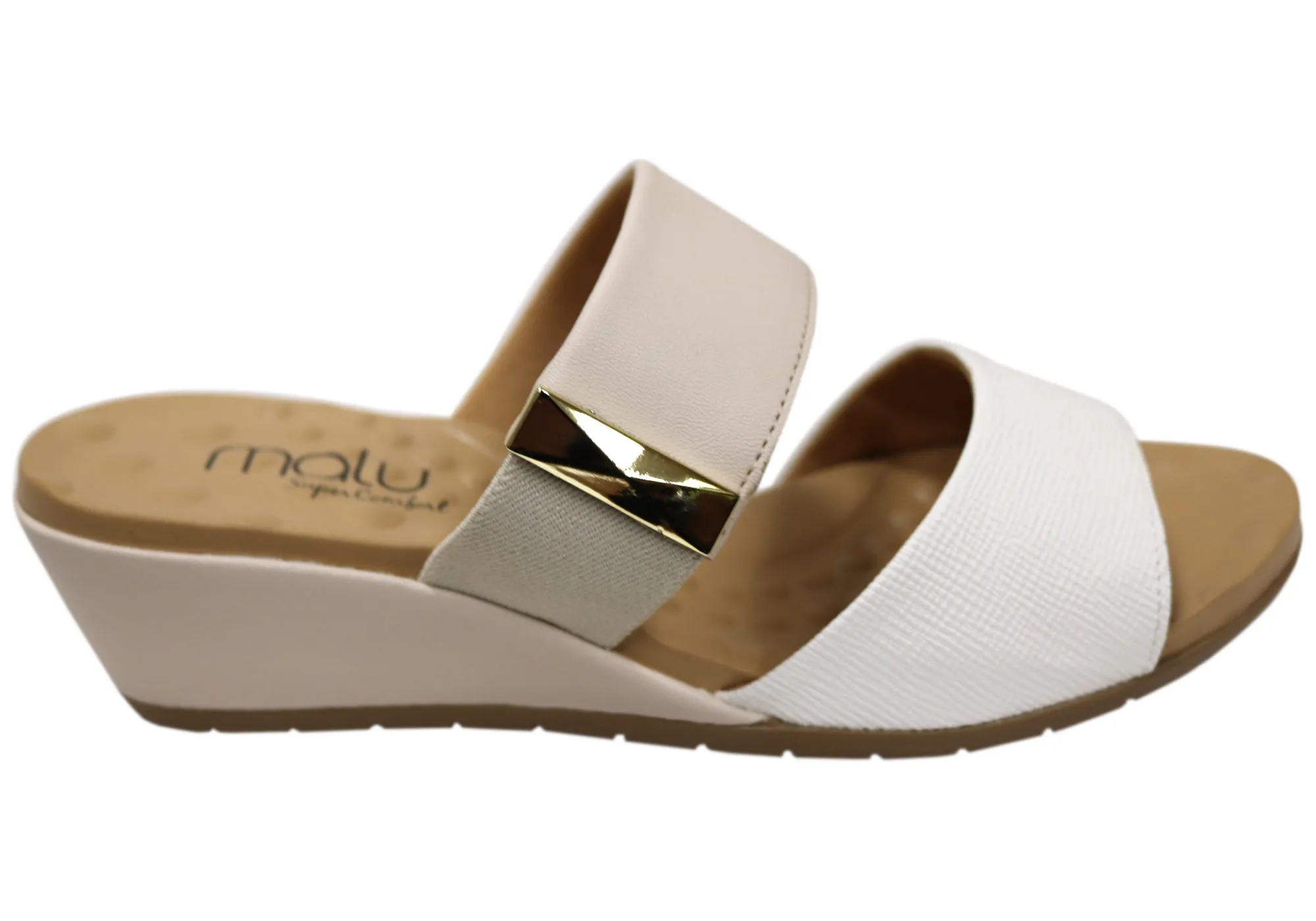 Malu Supercomfort Renay Sandales compensées confort pour femmes Fabriqué au Brésil Chaussures Malu Supercomfort