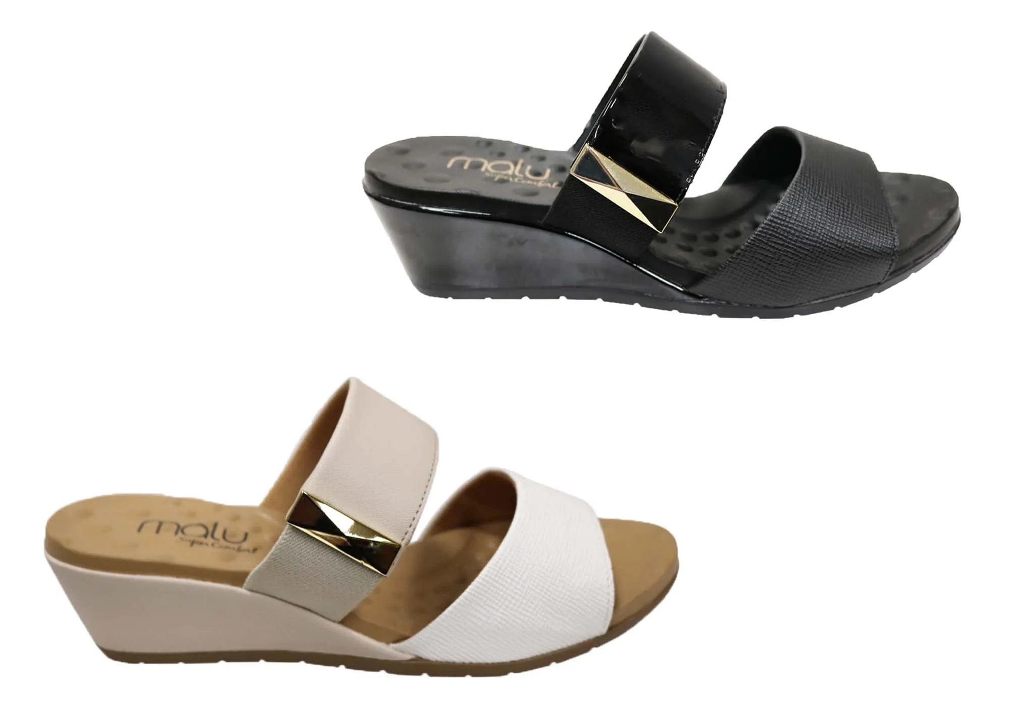 Malu Supercomfort Renay Sandales compensées confort pour femmes Fabriqué au Brésil Chaussures Malu Supercomfort
