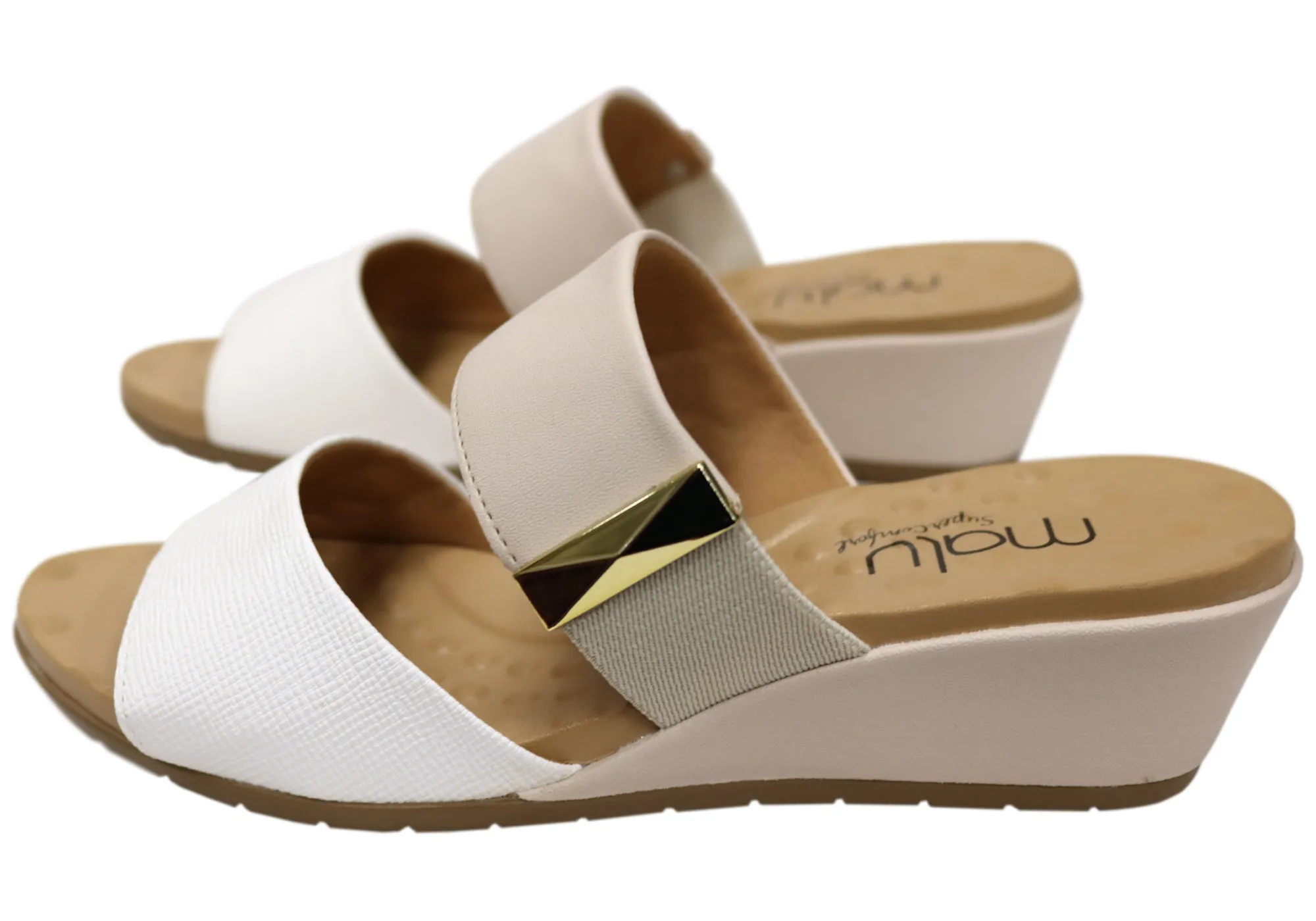 Malu Supercomfort Renay Sandales compensées confort pour femmes Fabriqué au Brésil Chaussures Malu Supercomfort