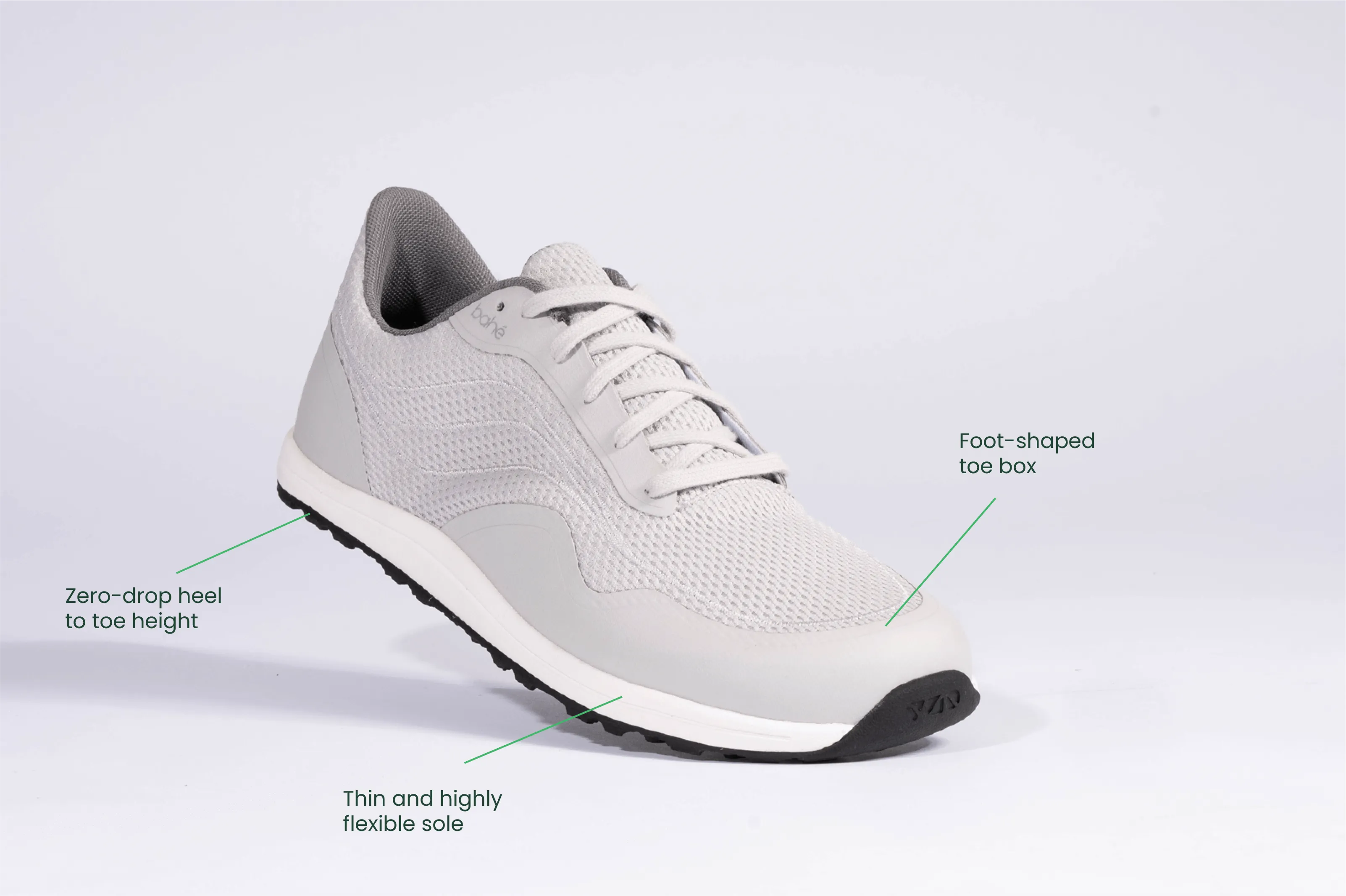 Chaussures véganes minimalistes pour hommes Revive Grounding | Gris lunaire