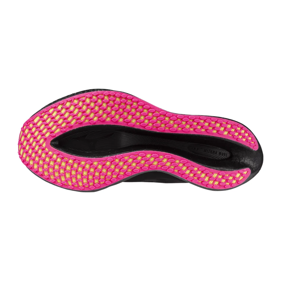 Mizuno Chaussures de Course Unisexe Wave Rebellion Pro 2 en Noir/Argent/Rose/Tetra AW24