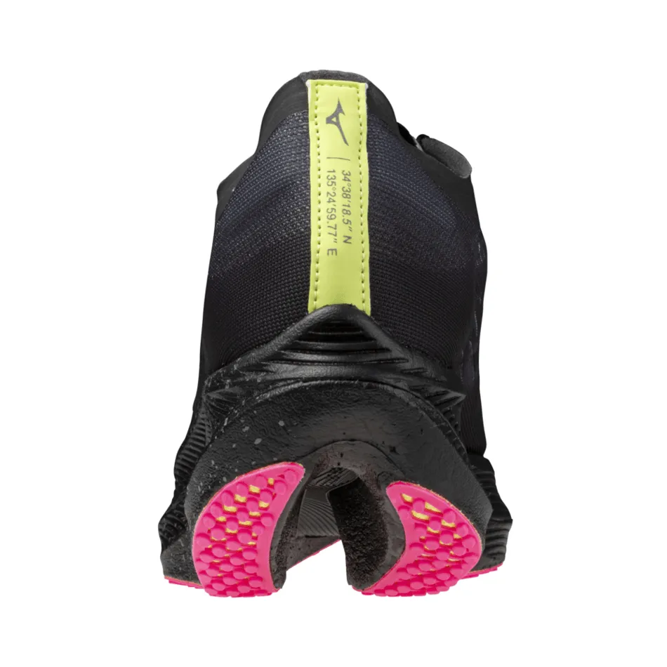 Mizuno Chaussures de Course Unisexe Wave Rebellion Pro 2 en Noir/Argent/Rose/Tetra AW24