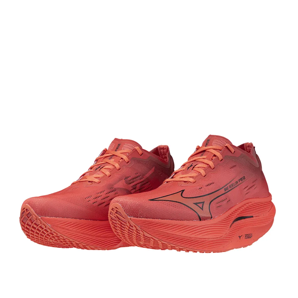 Mizuno Chaussures de course Unisex Wave Rebellion Pro 2 en Dubarry/Noir/Cranberry SS24