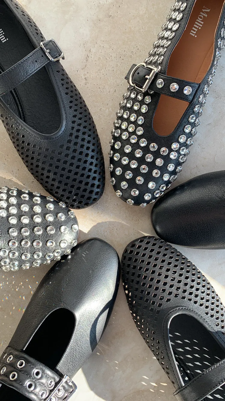 Chaussures en cuir noir Mollini Hearts_Mollini