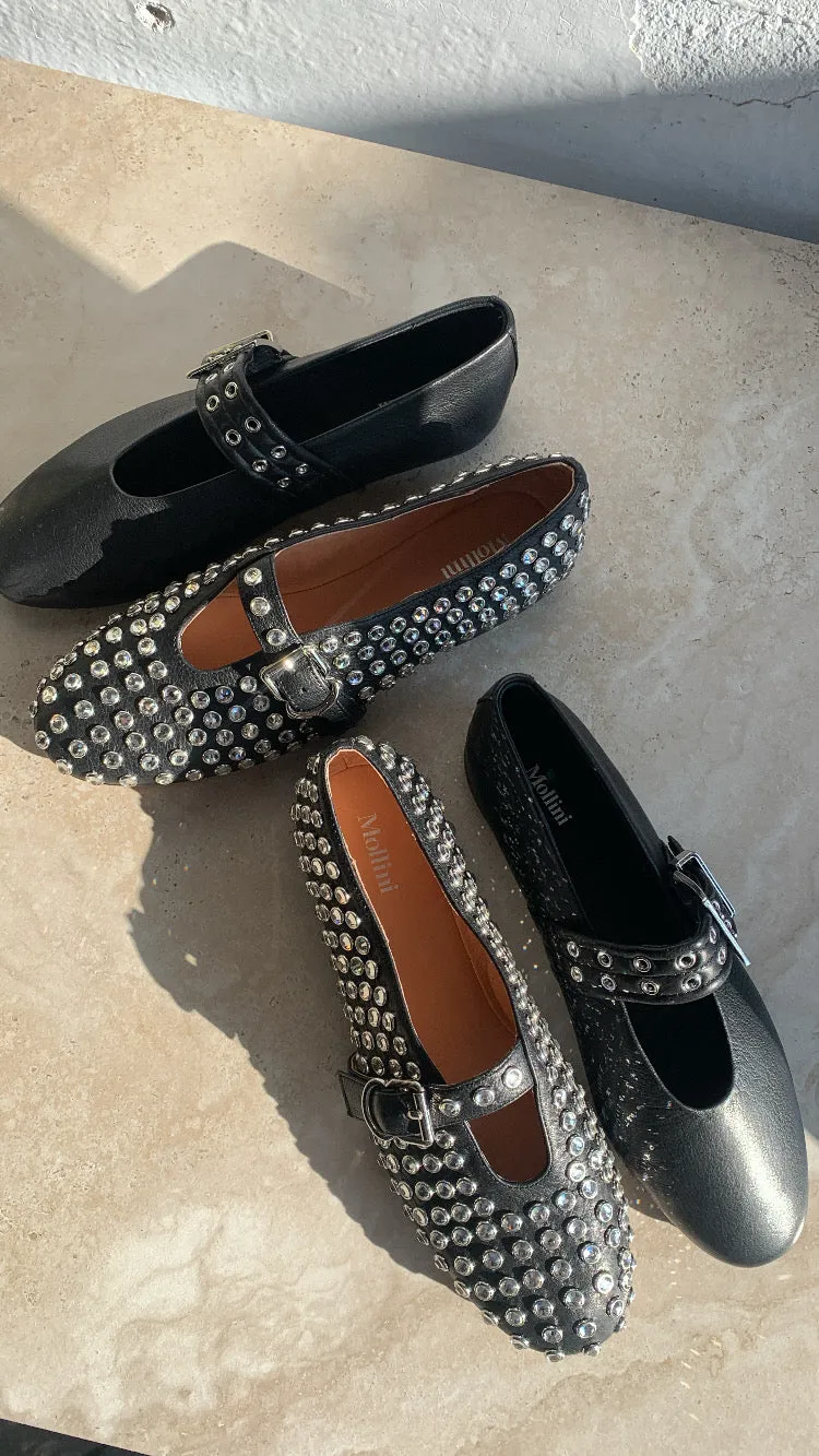 Chaussures en cuir noir Mollini Hearts_Mollini