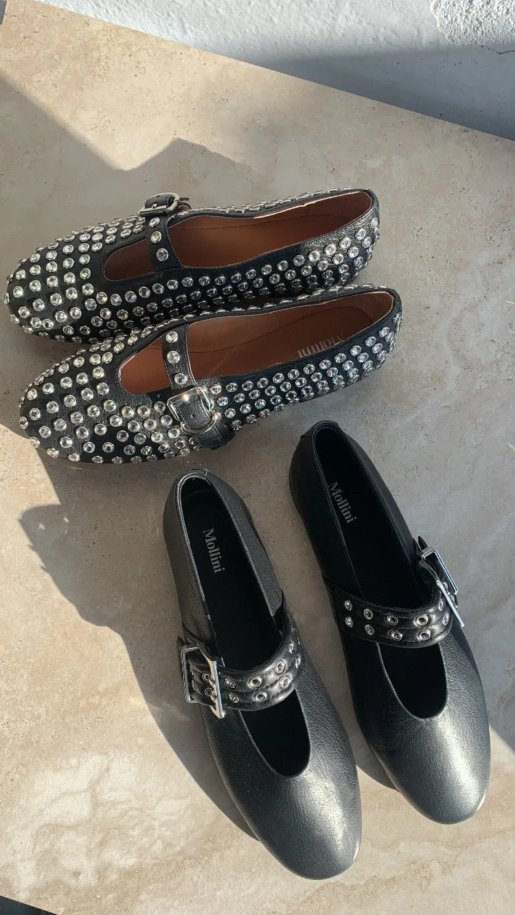 Chaussures en cuir noir Mollini Hearts_Mollini