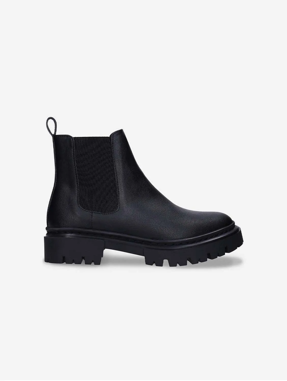 Bottes Chelsea en simili-cuir vegan pour femme Molly | Noir