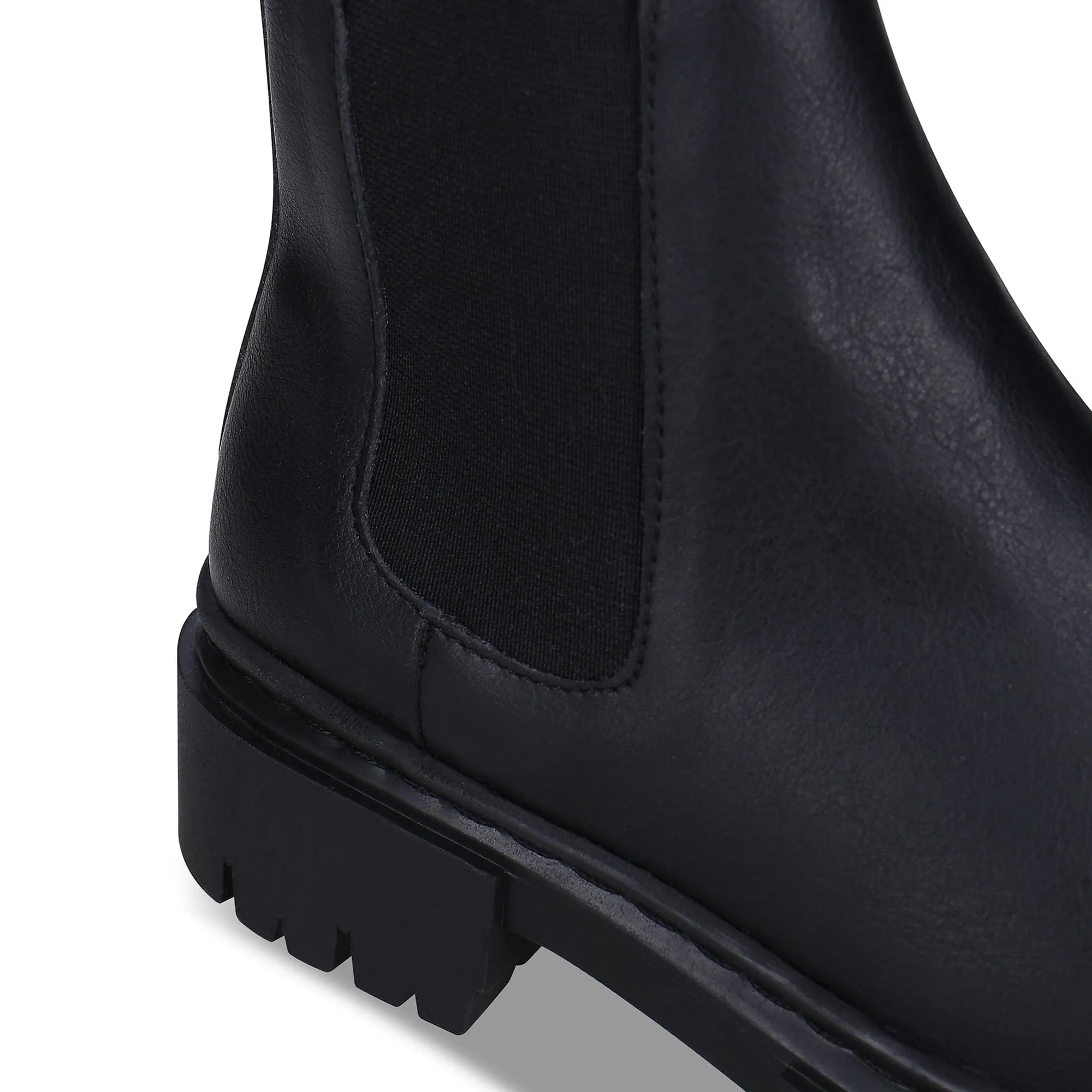 Bottes Chelsea en simili-cuir vegan pour femme Molly | Noir
