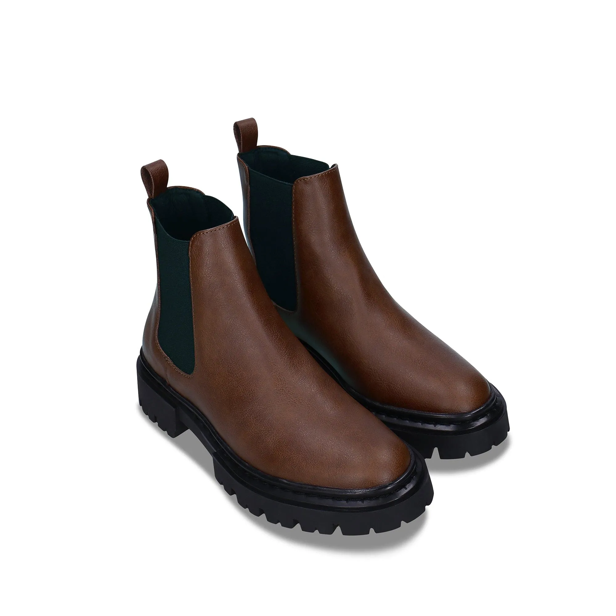 Bottes Chelsea en similicuir vegan pour femme Molly | Marron