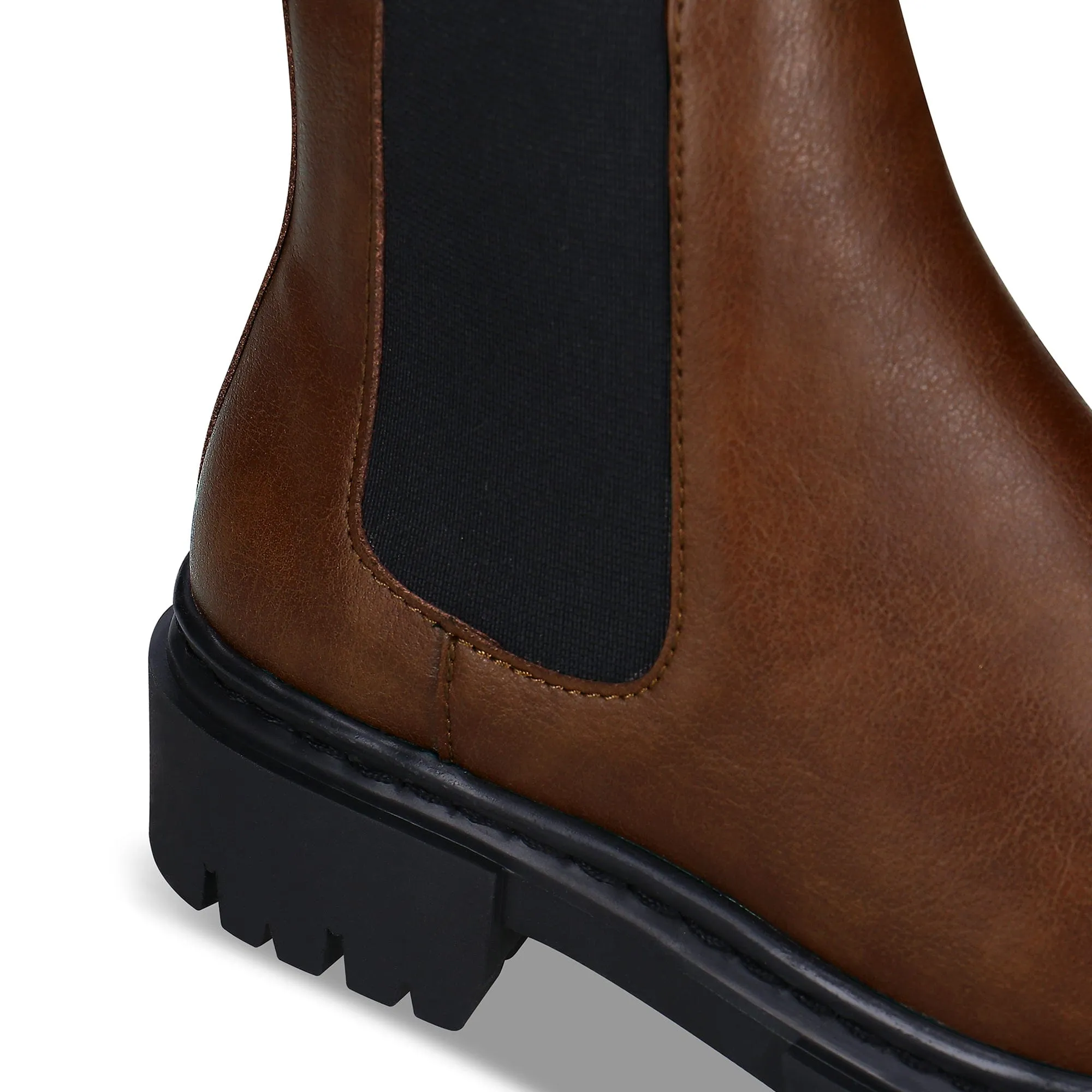 Bottes Chelsea en similicuir vegan pour femme Molly | Marron
