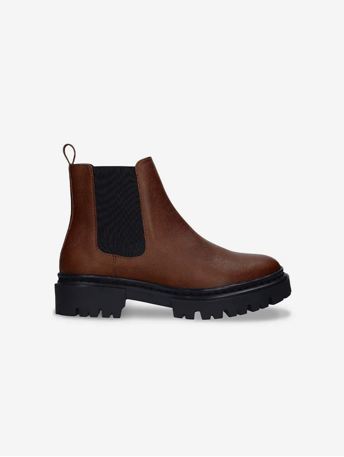 Bottes Chelsea en similicuir vegan pour femme Molly | Marron