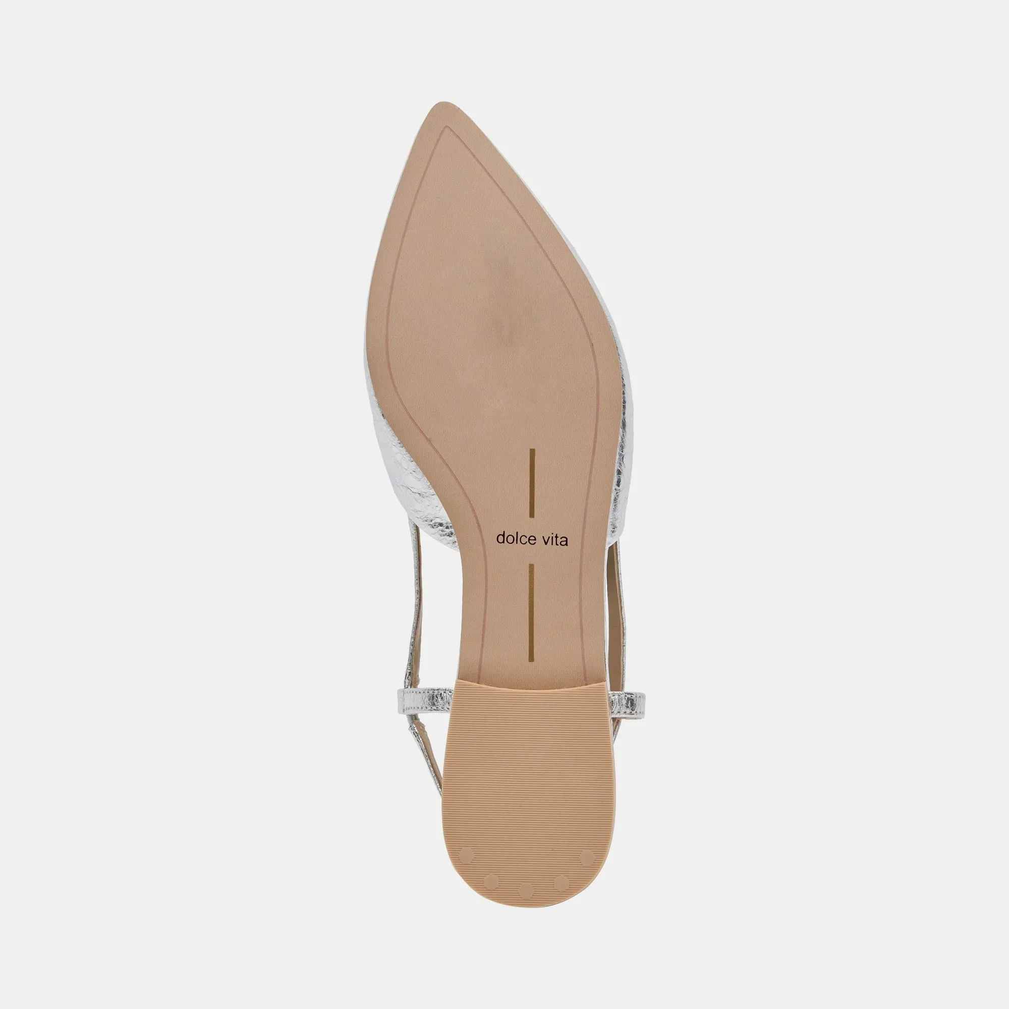NARAH FLATS CUIR MÉTALLISÉ ARGENTÉ