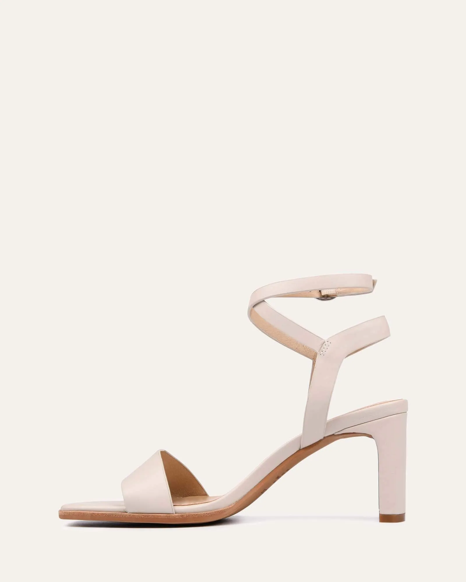 SANDALES NATSU À TALON MOYEN EN CUIR BONE
