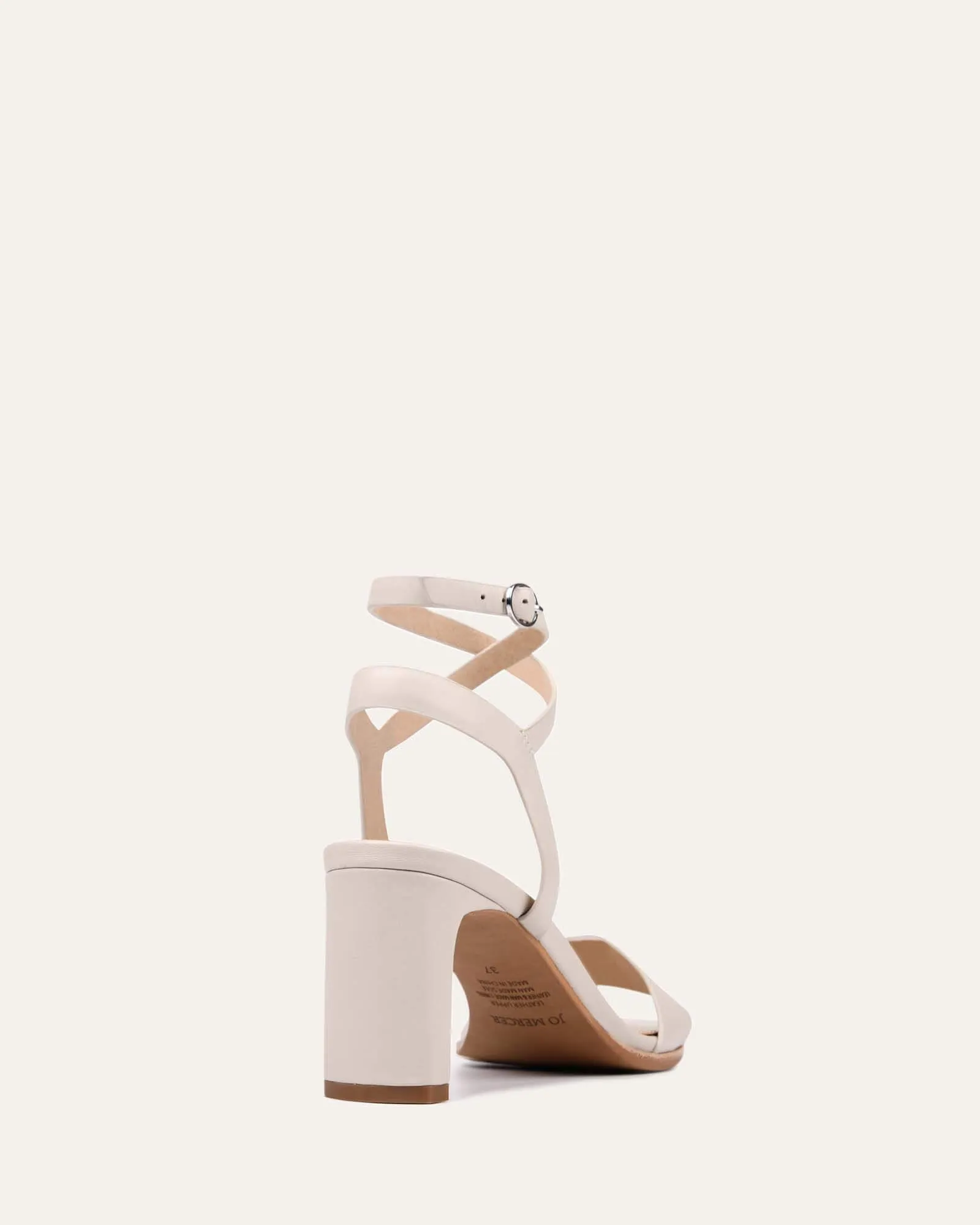 SANDALES NATSU À TALON MOYEN EN CUIR BONE