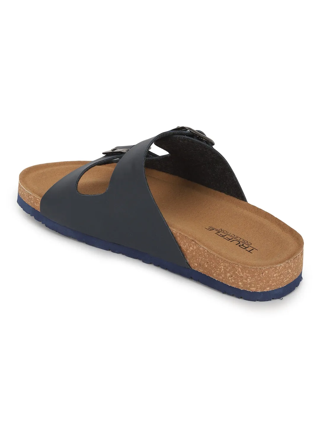 Ballerines en PU bleu marine avec semelle intérieure en liège et latex (TC-070203-NVY)