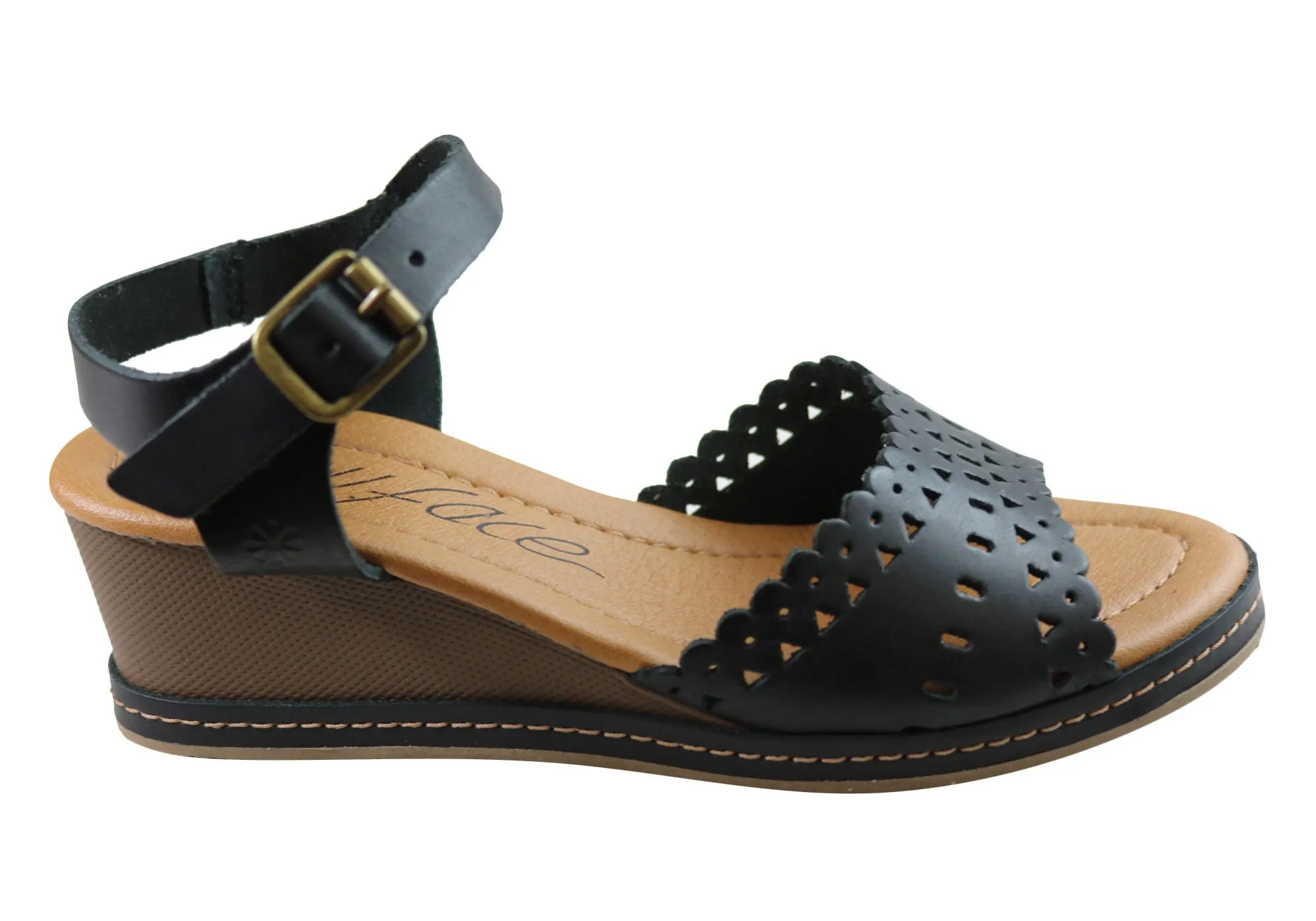 Nouvelle Marque Dorita Sandales à Talon Compensé en Cuir pour Femmes Fabriquées au Brésil Chaussures New Face