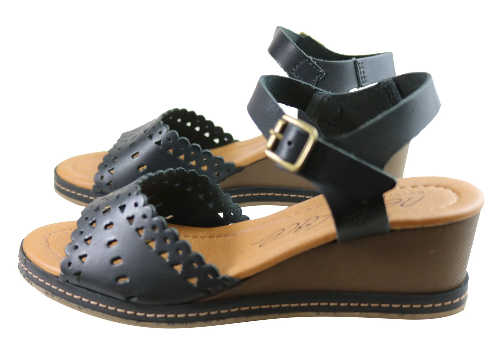 Nouvelle Marque Dorita Sandales à Talon Compensé en Cuir pour Femmes Fabriquées au Brésil Chaussures New Face