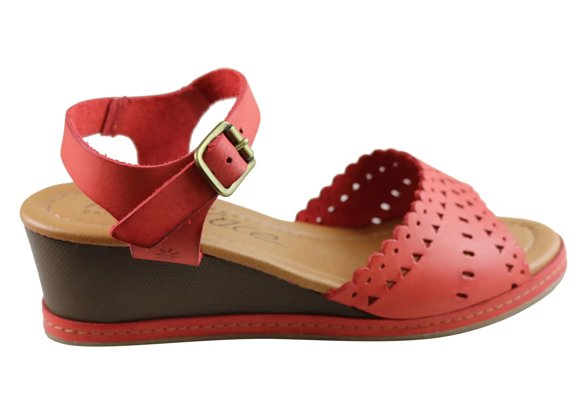 Nouvelle Marque Dorita Sandales à Talon Compensé en Cuir pour Femmes Fabriquées au Brésil Chaussures New Face