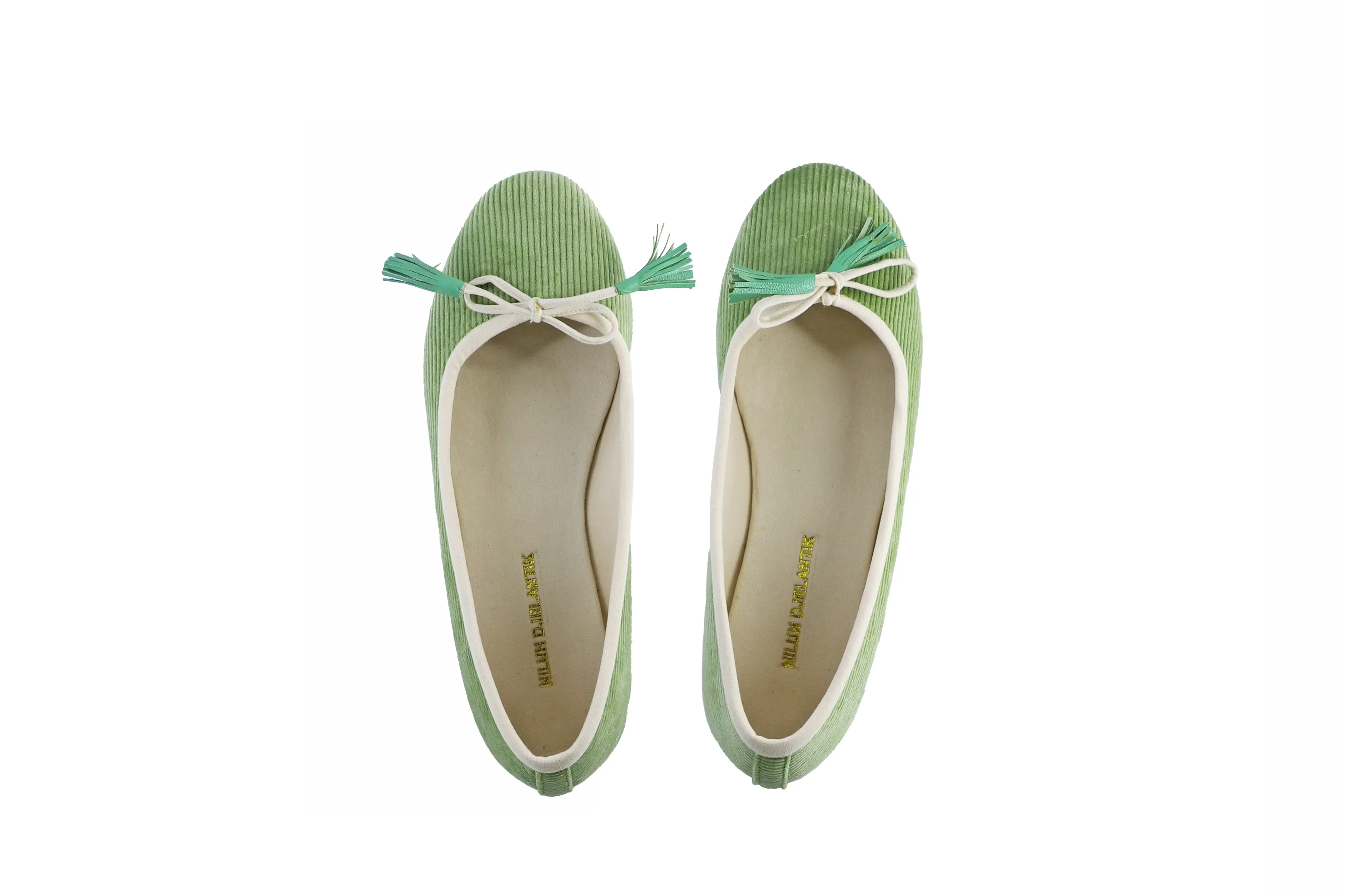 Noemi 20mm Ballet - Velours côtelé vert