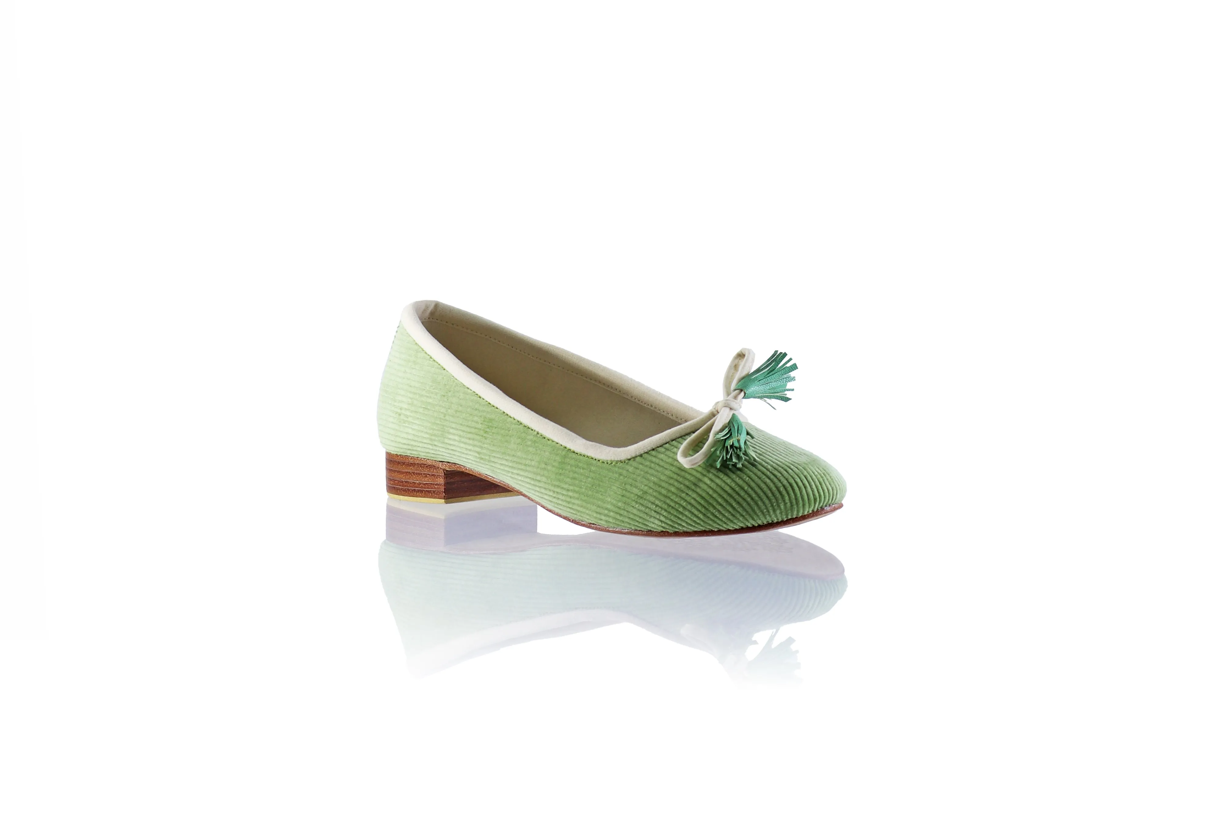 Noemi 20mm Ballet - Velours côtelé vert