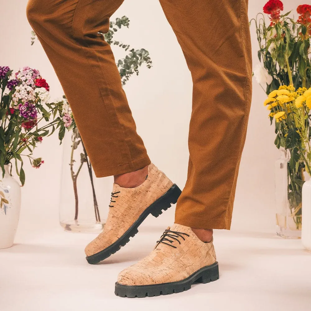Chaussures Derby Vegan pour Homme Nolan en Liège | Marron
