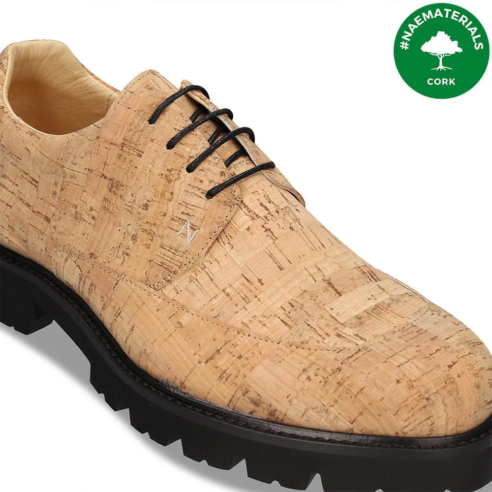 Chaussures Derby Vegan pour Homme Nolan en Liège | Marron