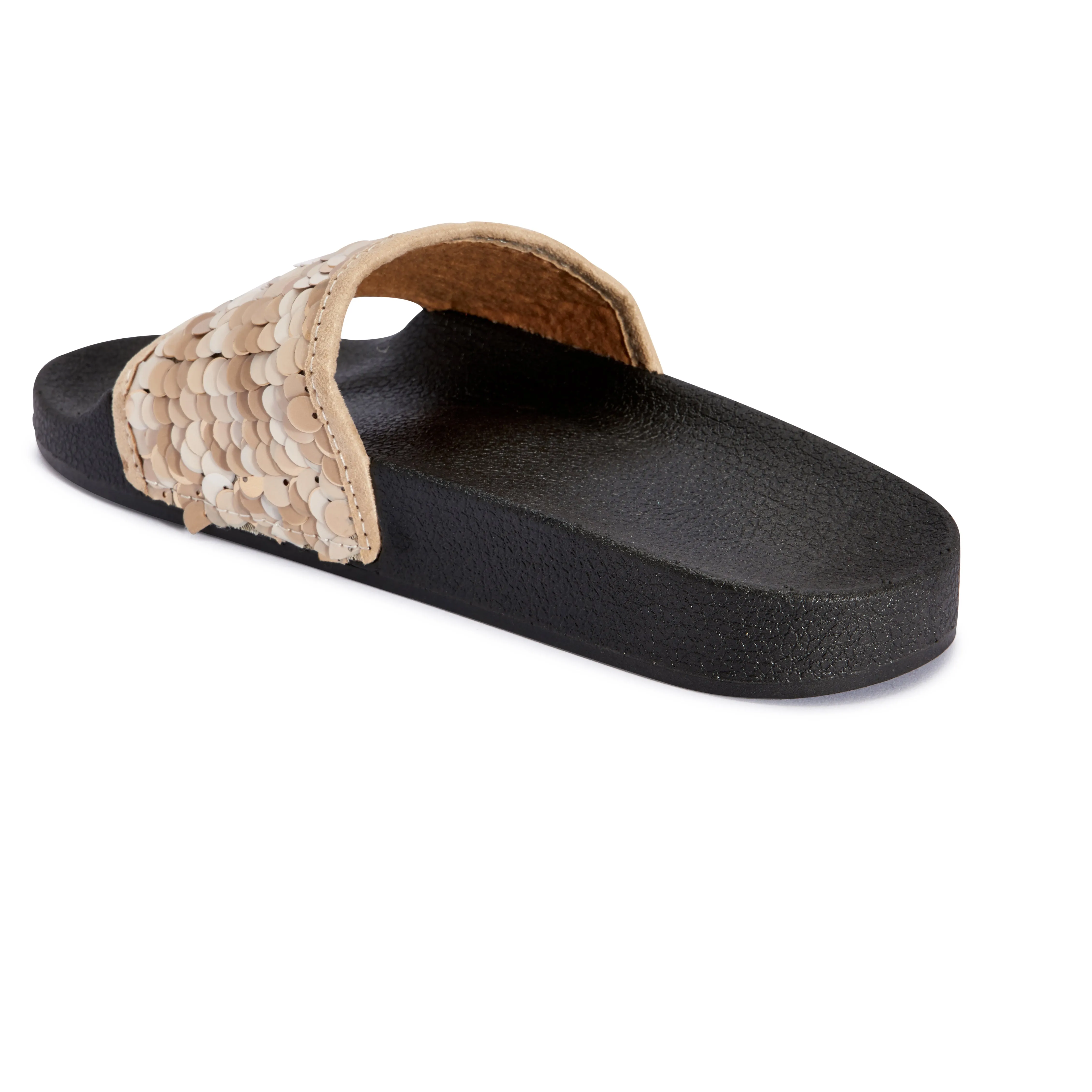 Sandales à paillettes noires nude