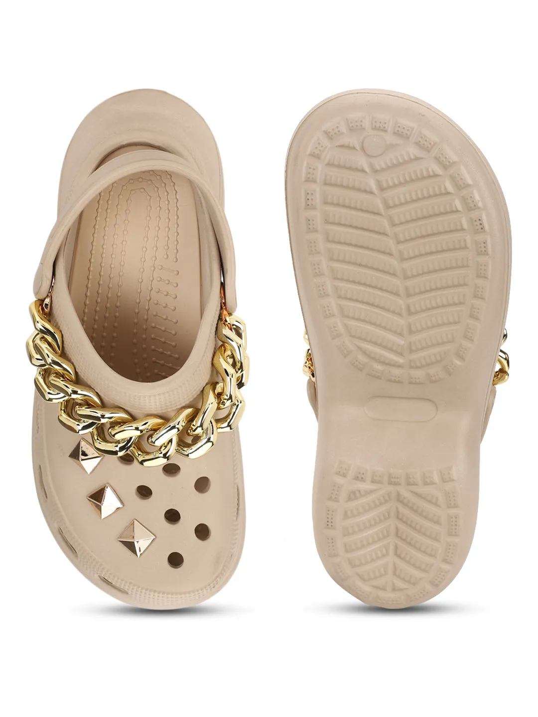 Mules en PU nude à enfiler (TC-RS3481-NUD)