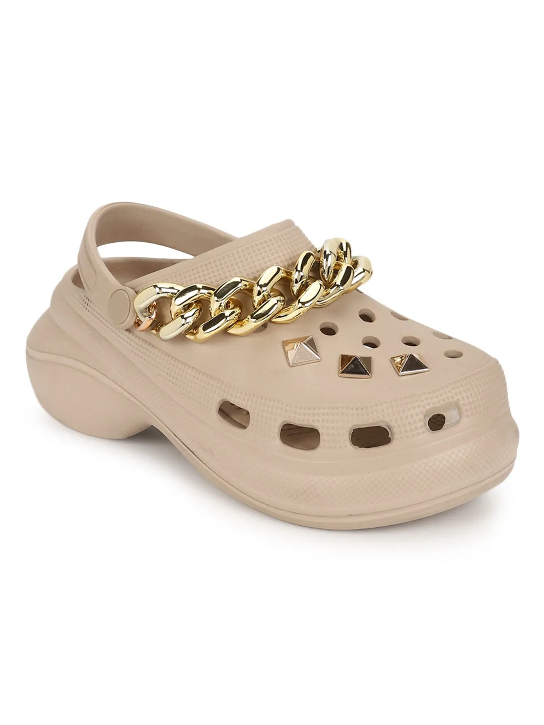 Mules en PU nude à enfiler (TC-RS3481-NUD)