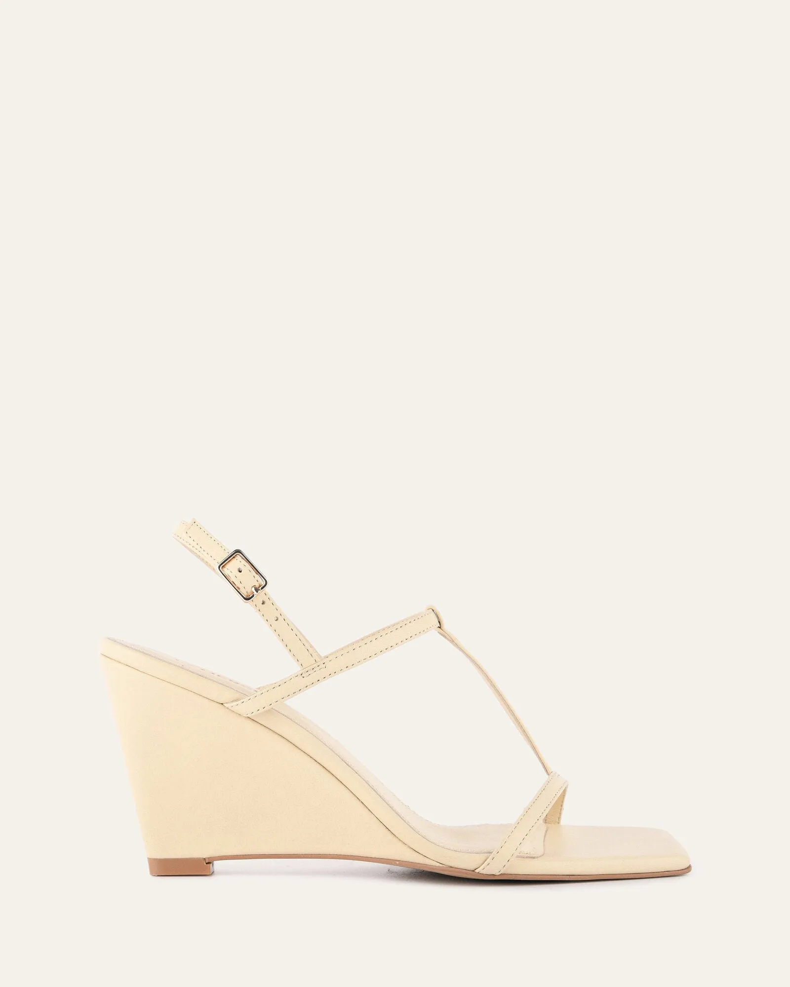 OPHELIA ESCARPINS À TALON MID WEDGE EN CUIR BEURRE