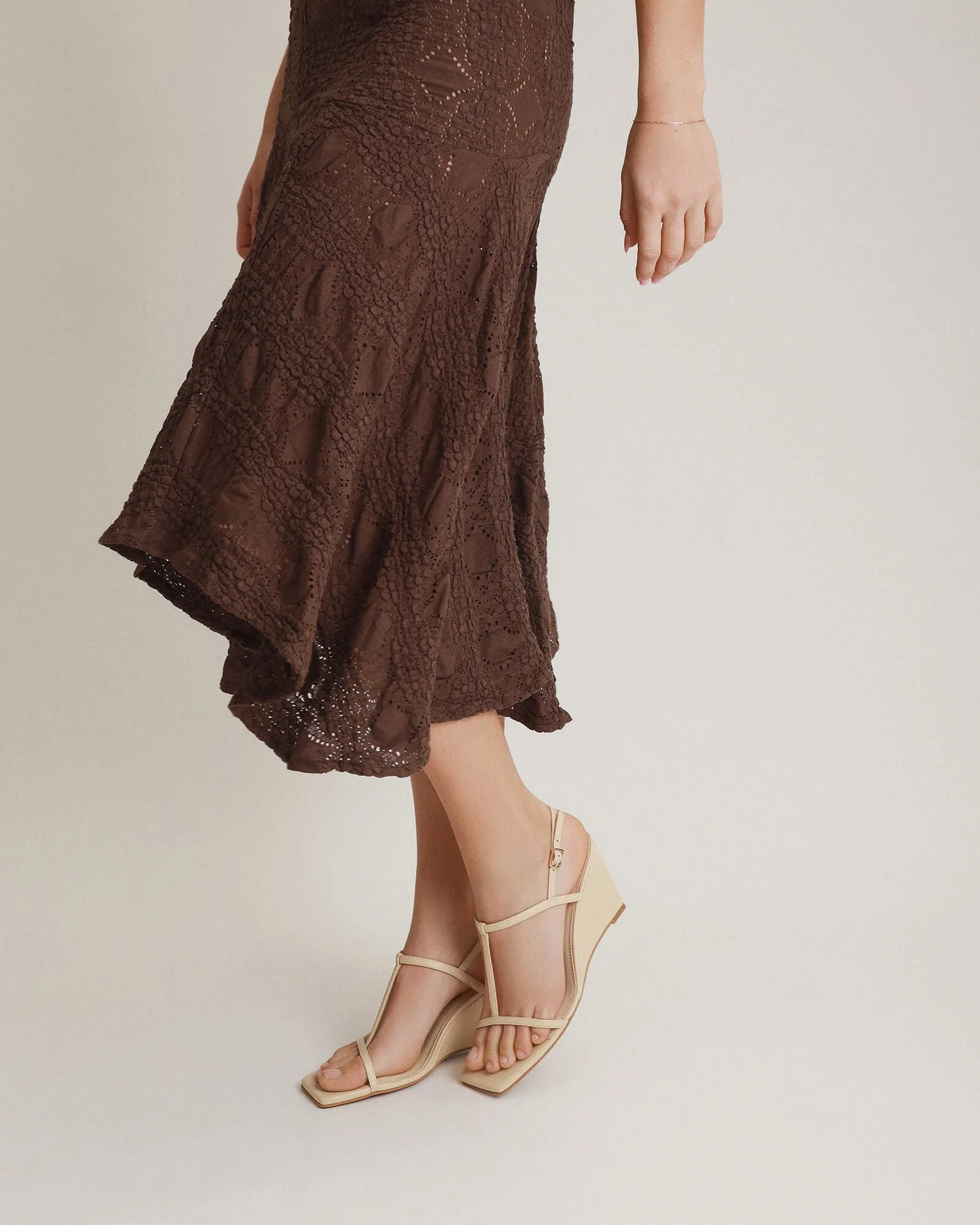 OPHELIA ESCARPINS À TALON MID WEDGE EN CUIR BEURRE