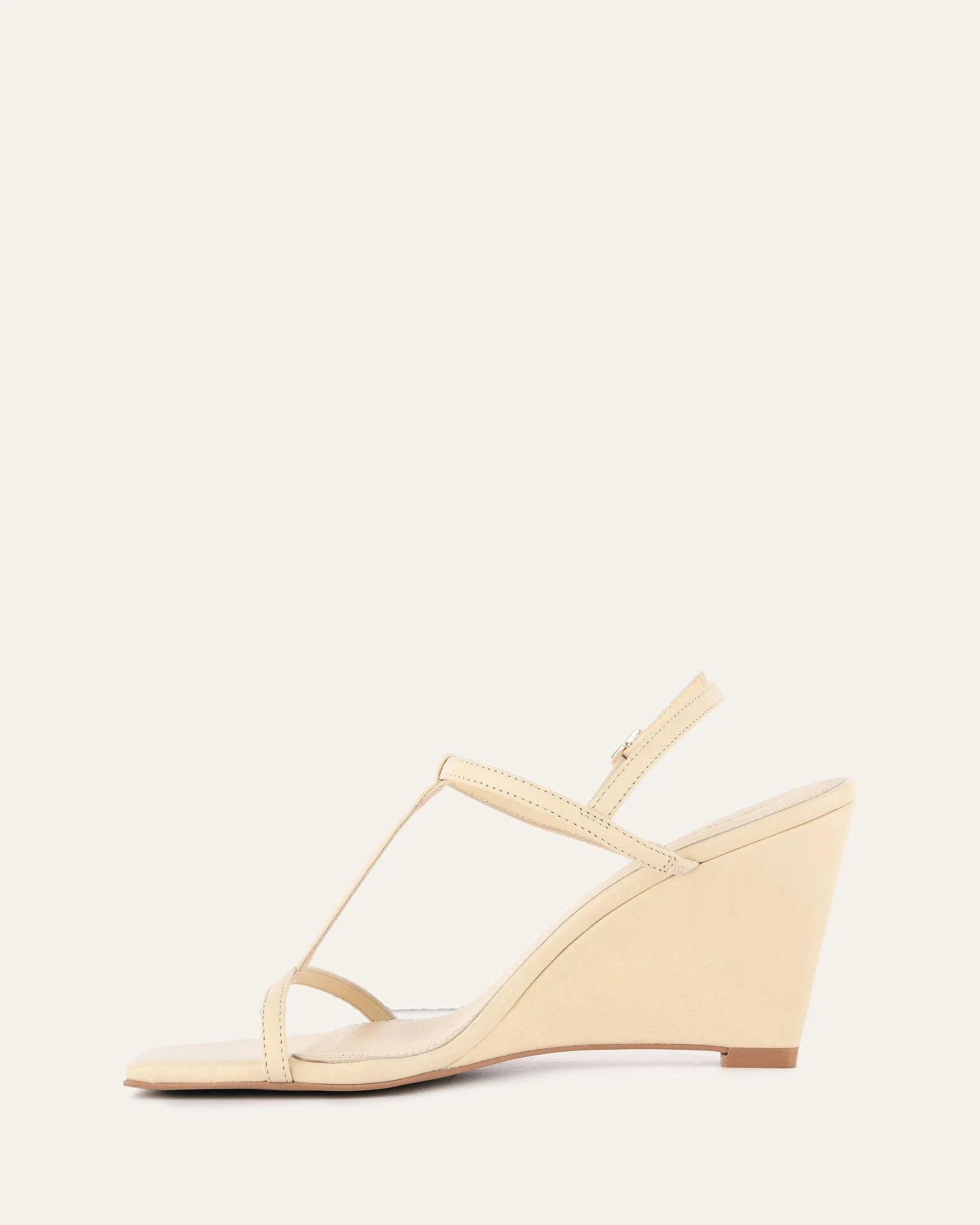 OPHELIA ESCARPINS À TALON MID WEDGE EN CUIR BEURRE