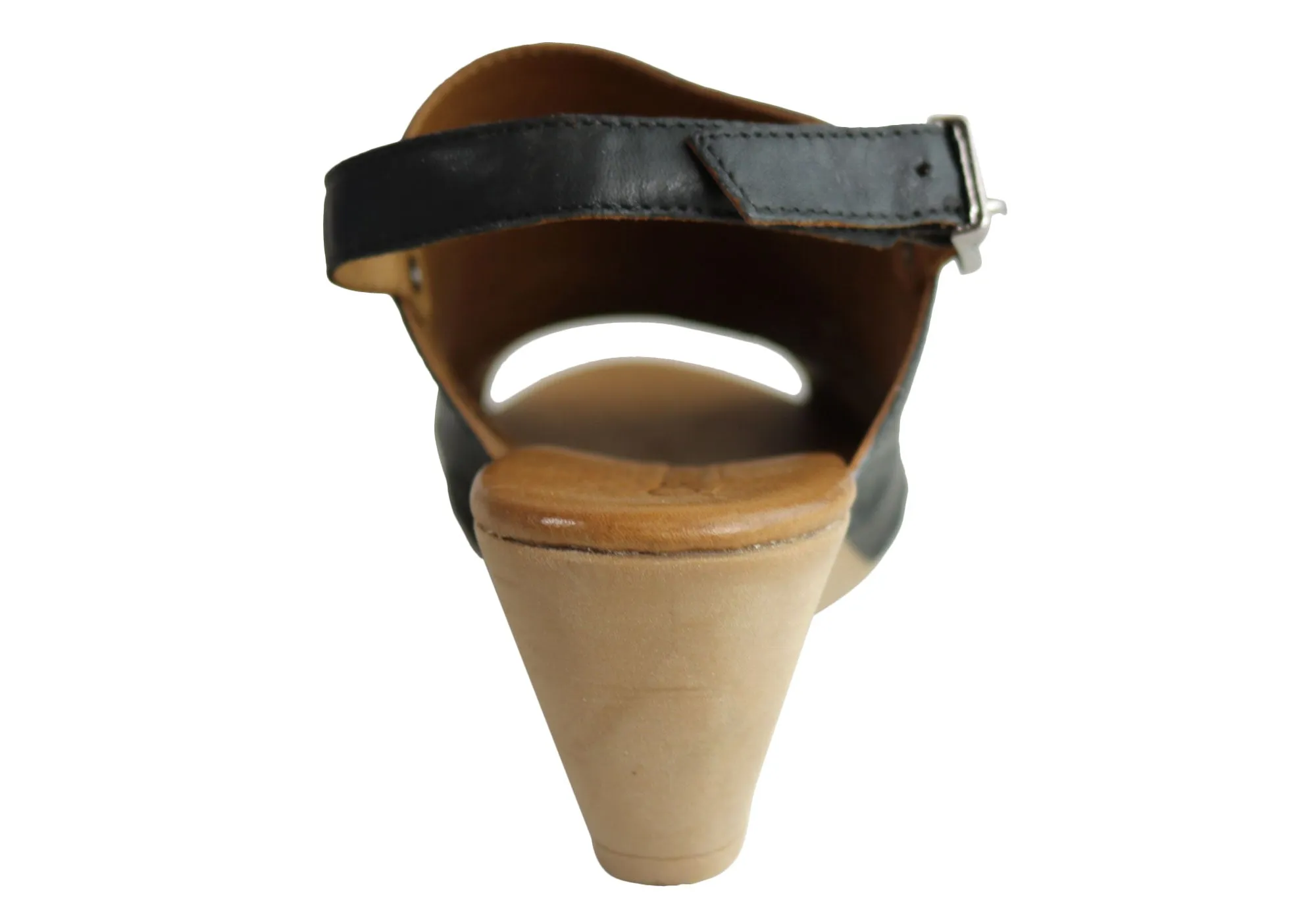 Orizonte Posy Sandales Femme à Talon Larges en Cuir Européen Confortables Chaussures Orizonte