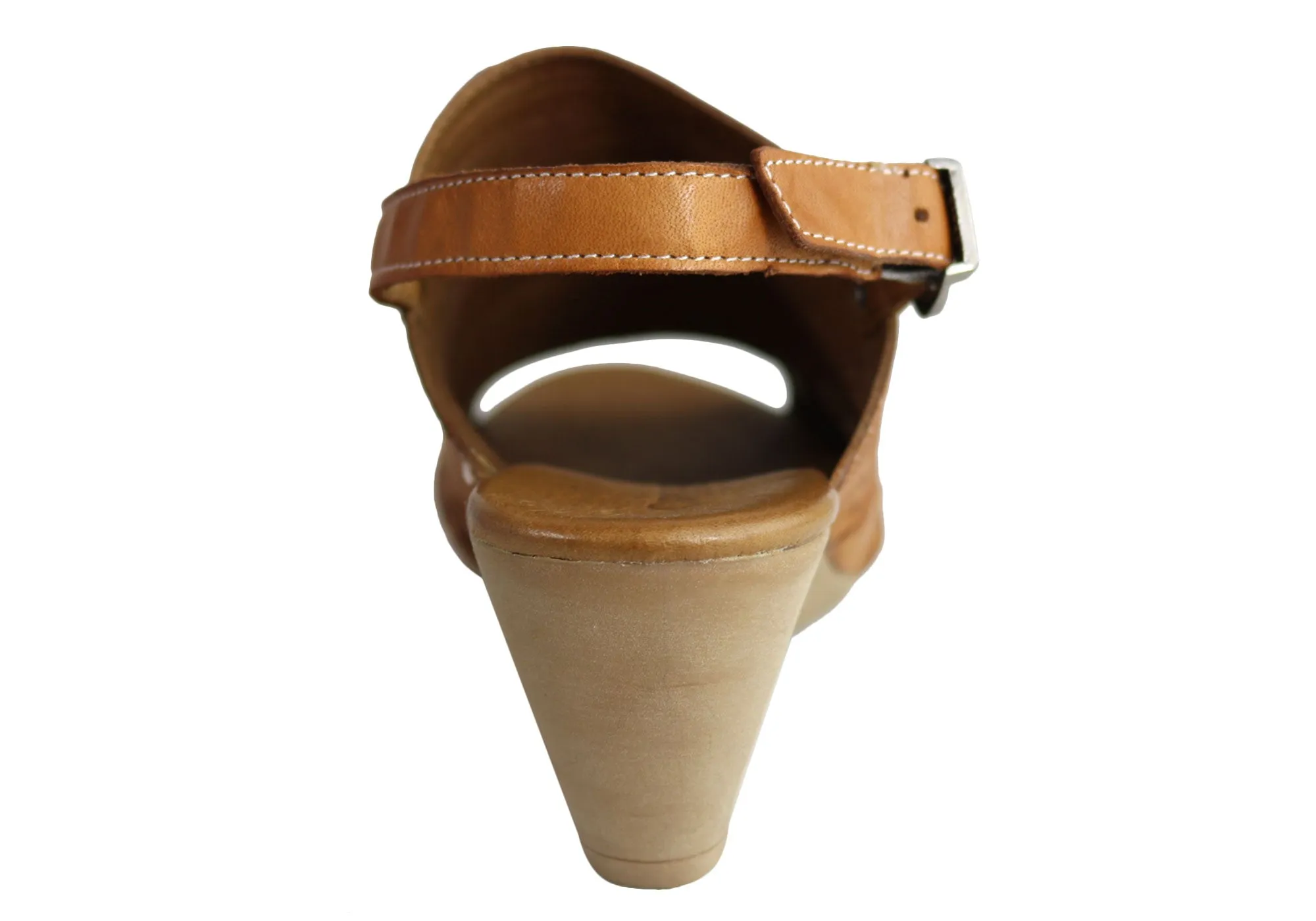 Orizonte Posy Sandales Femme à Talon Larges en Cuir Européen Confortables Chaussures Orizonte