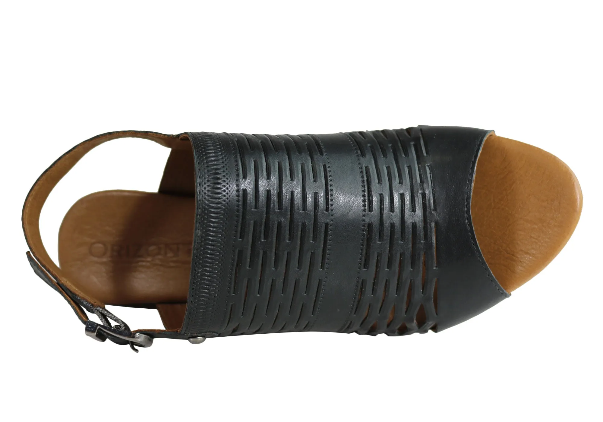 Orizonte Posy Sandales Femme à Talon Larges en Cuir Européen Confortables Chaussures Orizonte