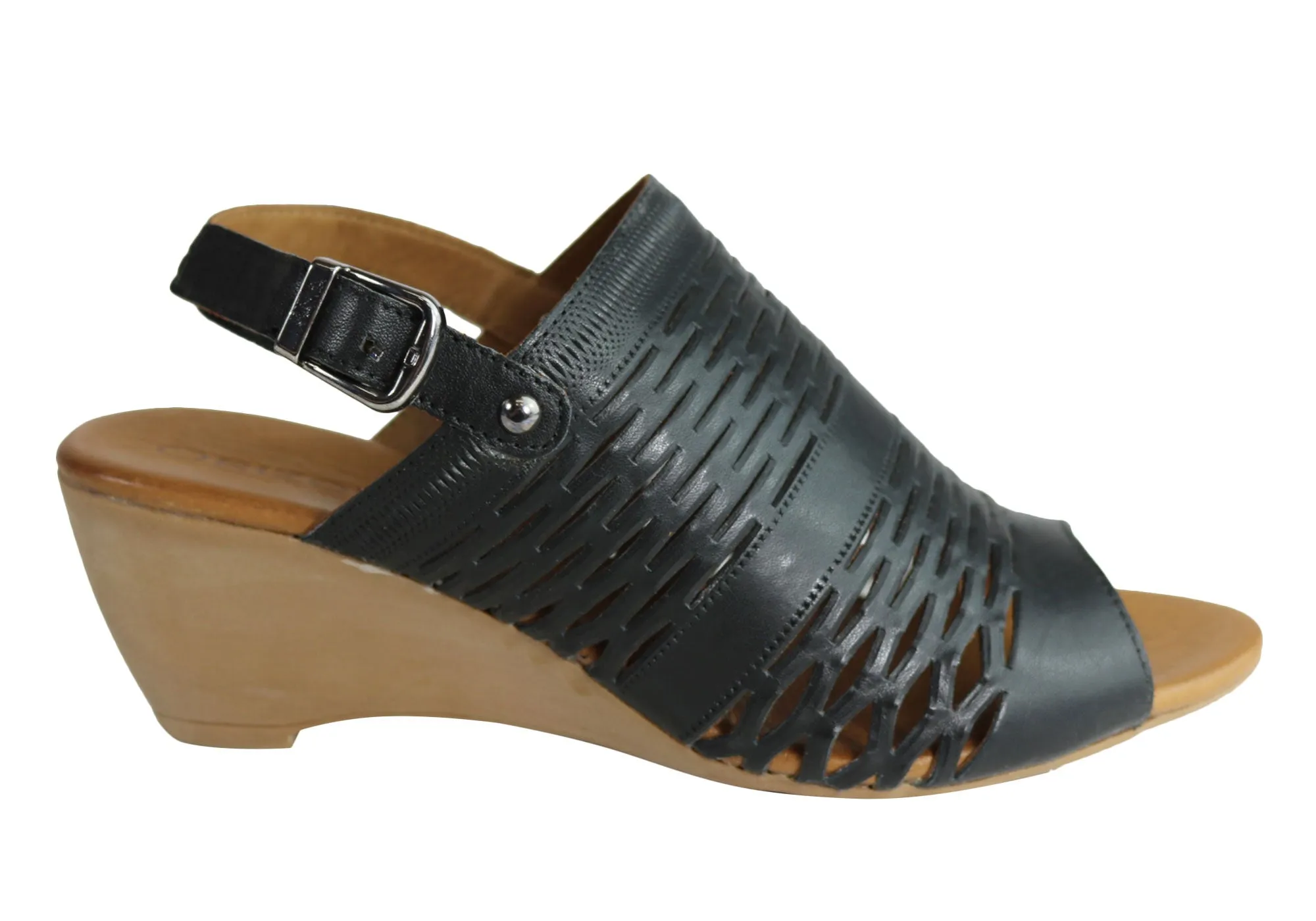 Orizonte Posy Sandales Femme à Talon Larges en Cuir Européen Confortables Chaussures Orizonte