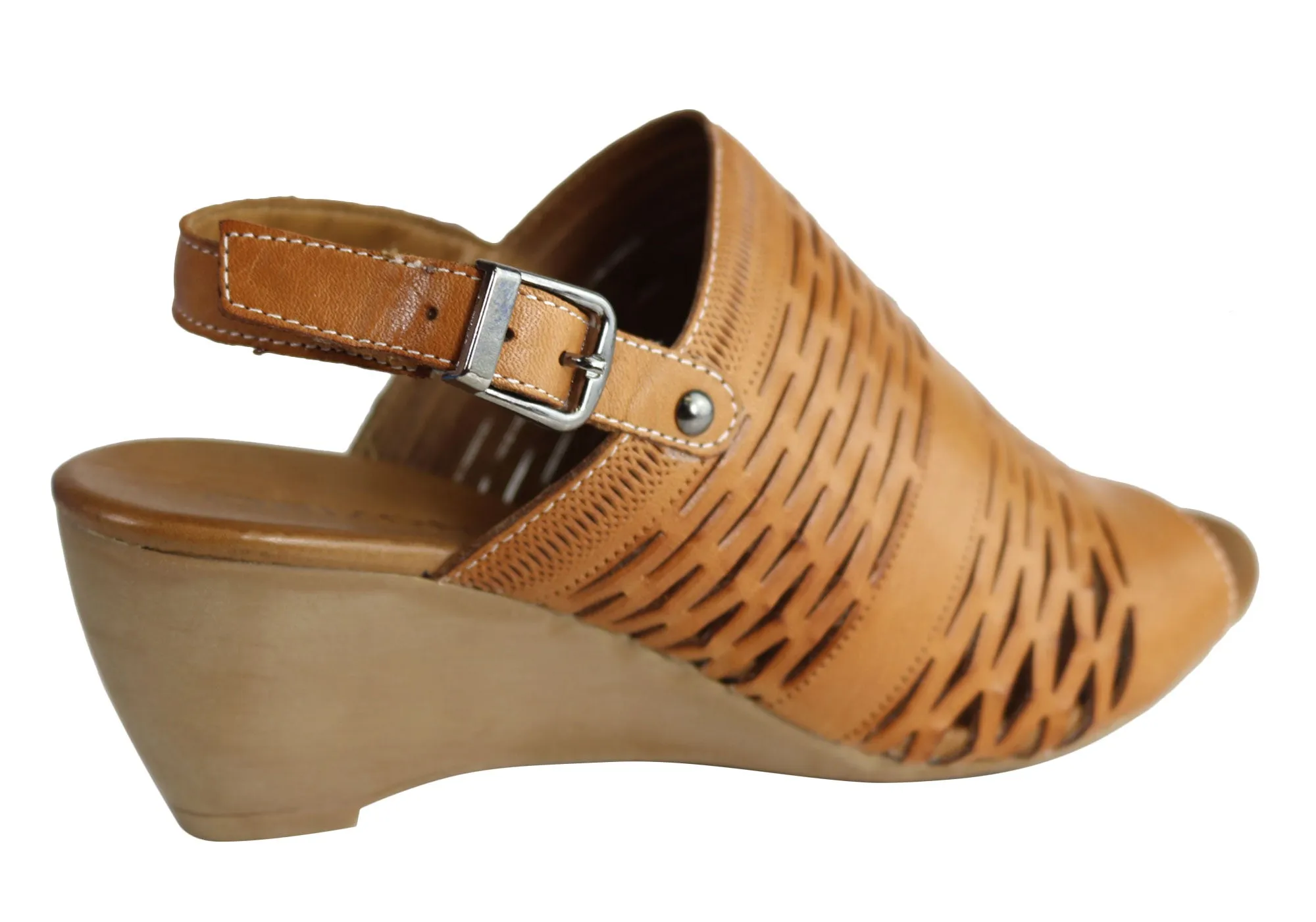 Orizonte Posy Sandales Femme à Talon Larges en Cuir Européen Confortables Chaussures Orizonte