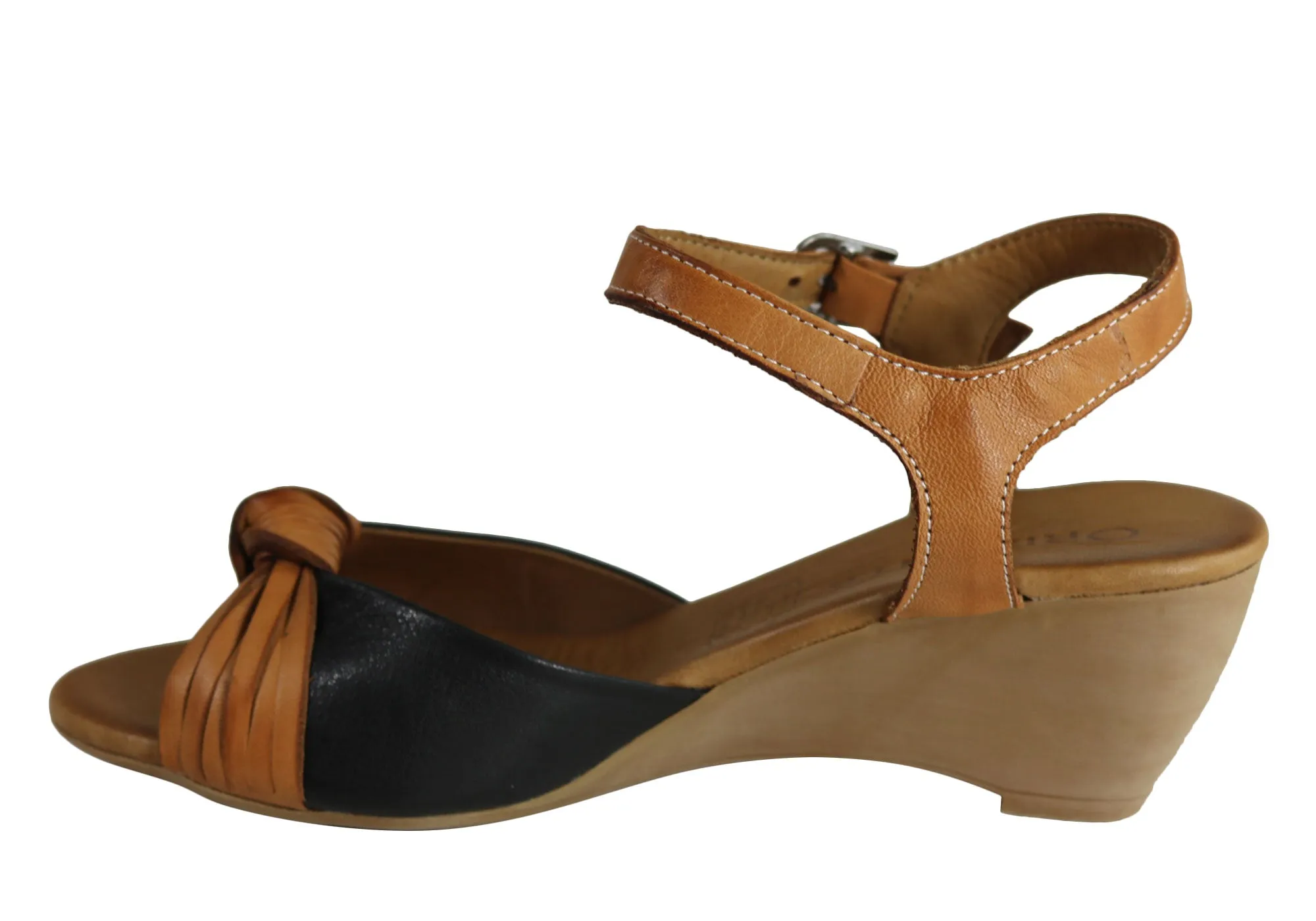 Orizonte Toronto Sandales Femme à Talon Compensé Confortable en Cuir Européen Orizonte Chaussures