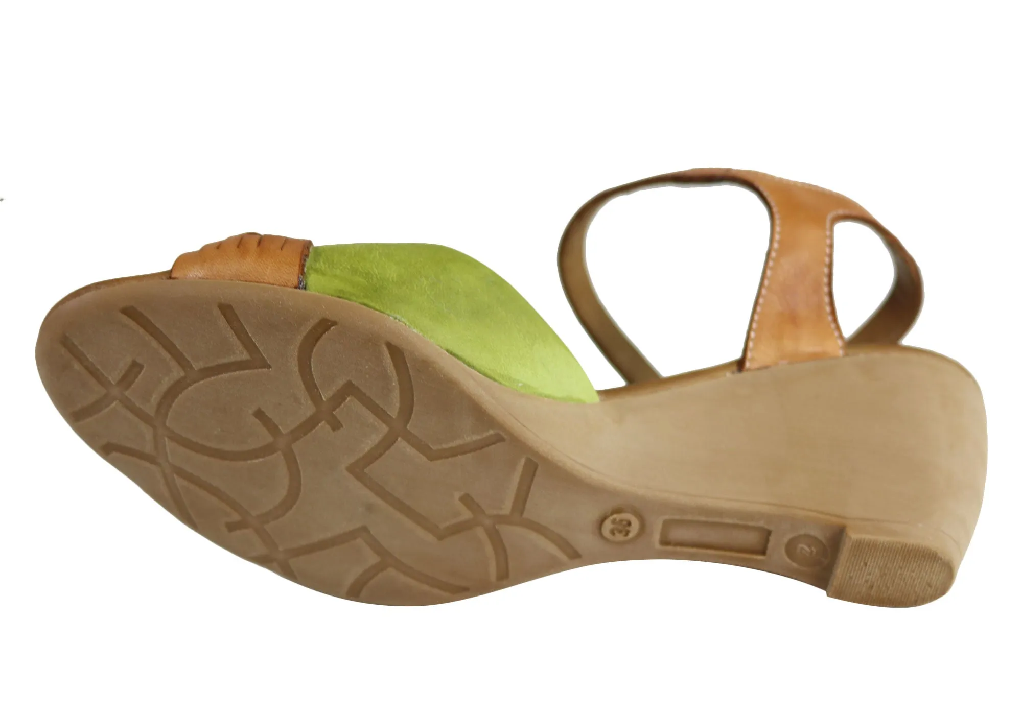 Orizonte Toronto Sandales Femme à Talon Compensé Confortable en Cuir Européen Orizonte Chaussures