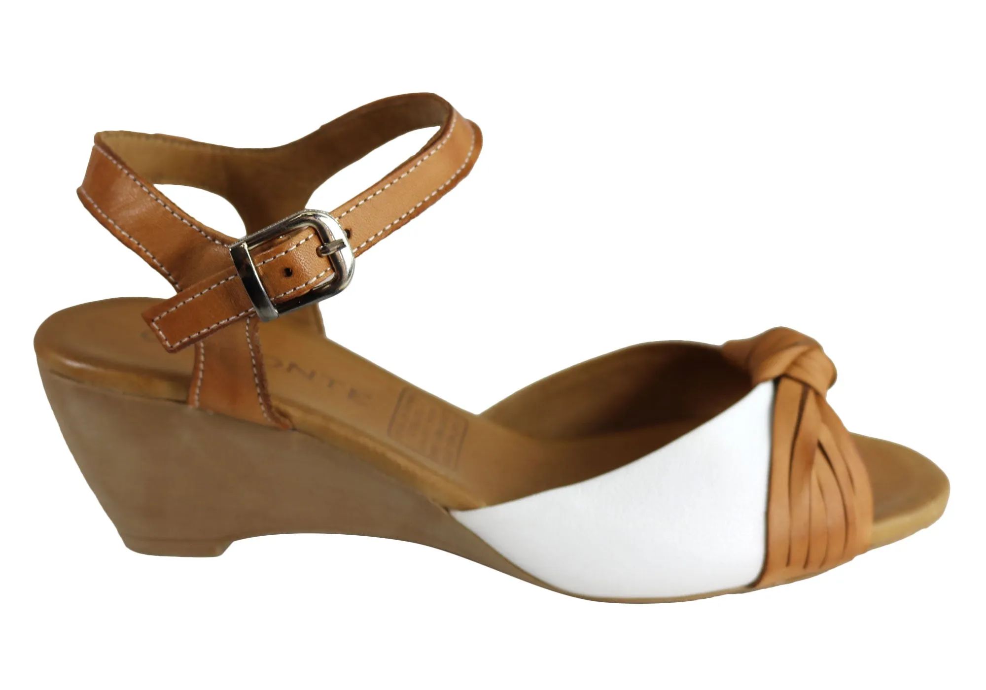 Orizonte Toronto Sandales Femme à Talon Compensé Confortable en Cuir Européen Orizonte Chaussures