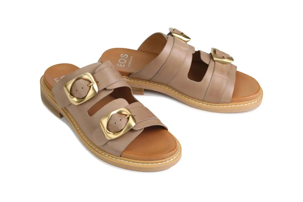 SANDALES À LANGUETTE EN CUIR ORNÉ