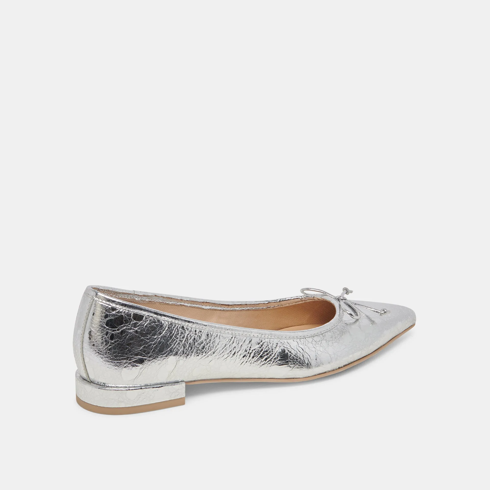 BALLERINES PALANI EN CUIR ARGENTÉ VIEILLI