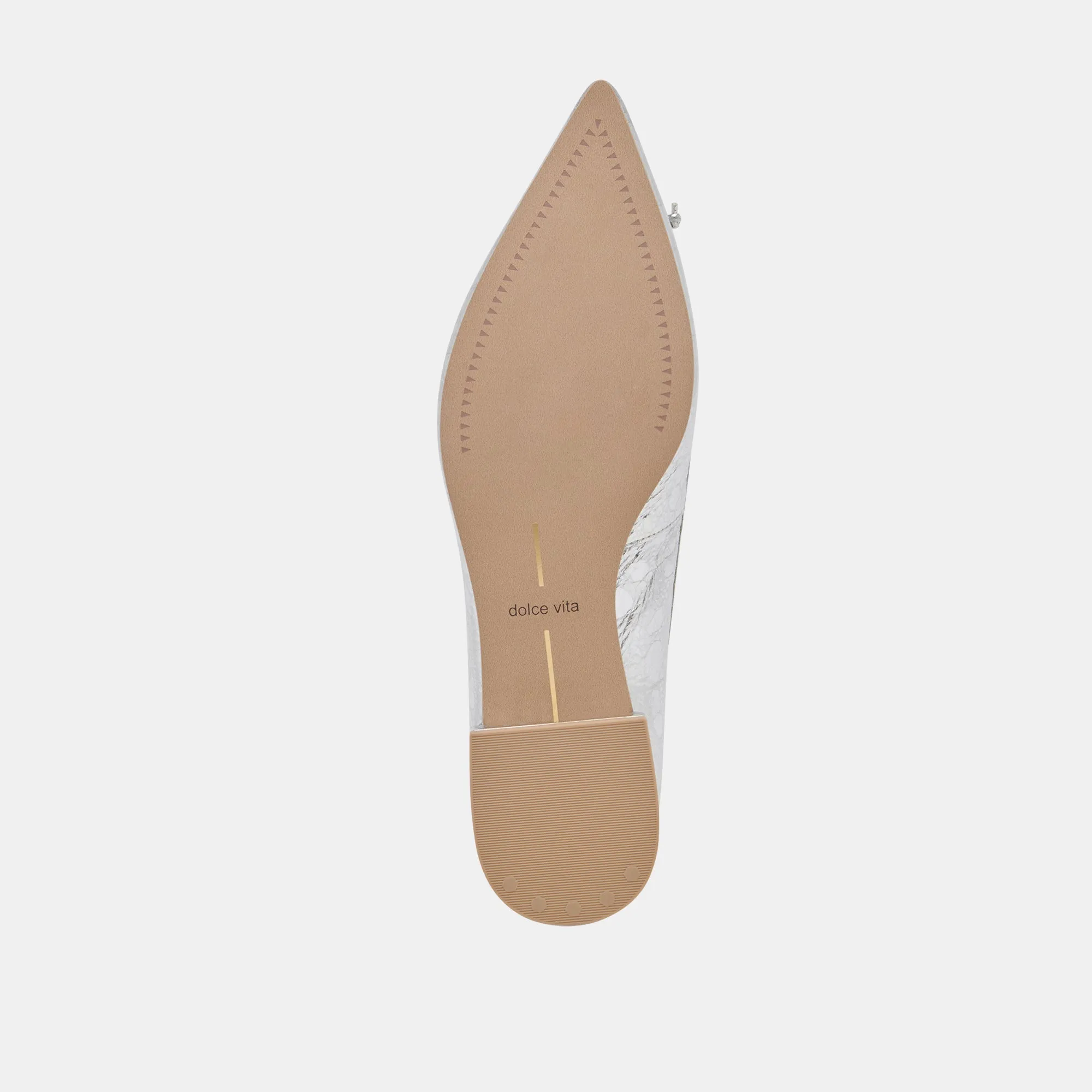 BALLERINES PALANI EN CUIR ARGENTÉ VIEILLI